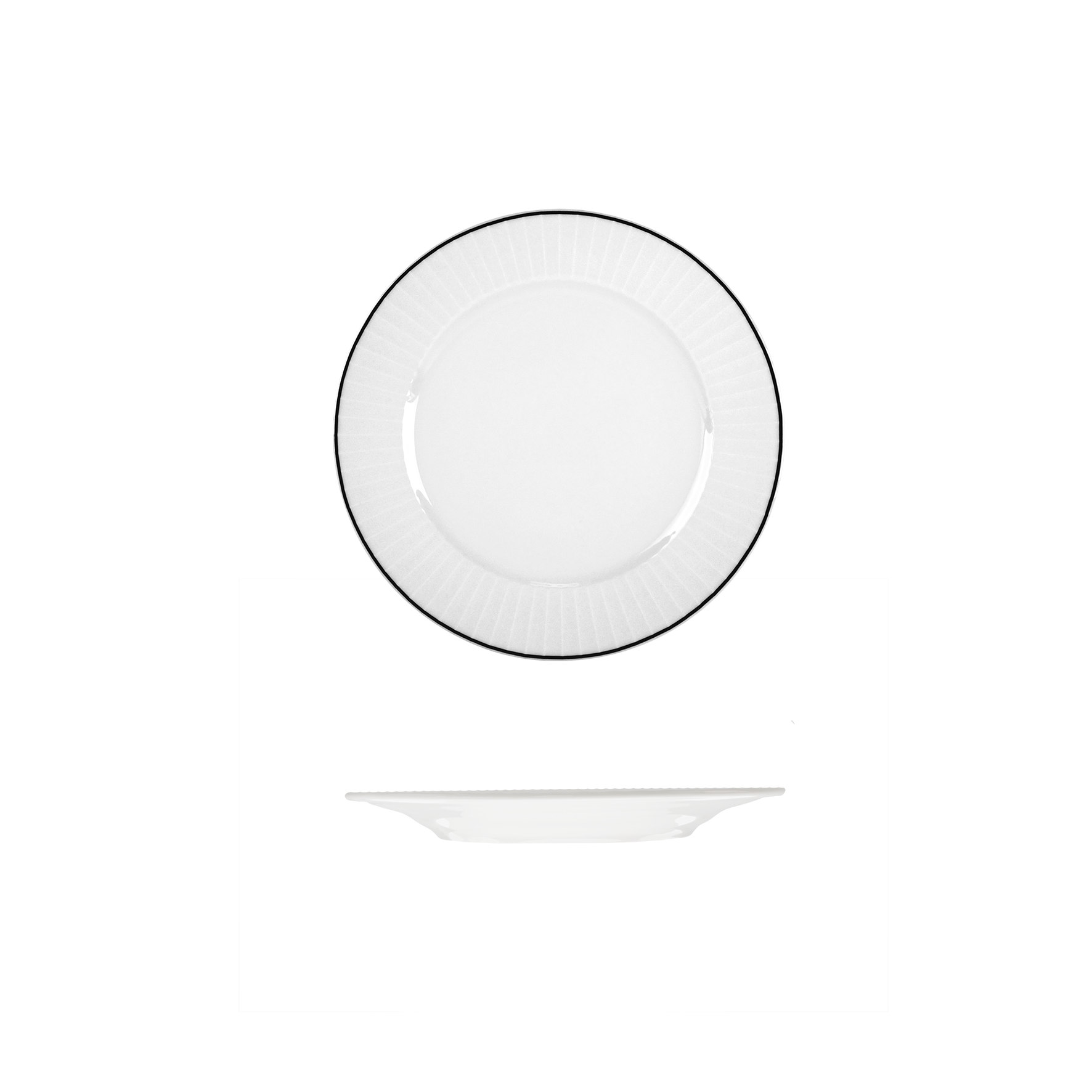 RAK Harriette Round Plate - Wide Rim (170mm - White with Black Line)