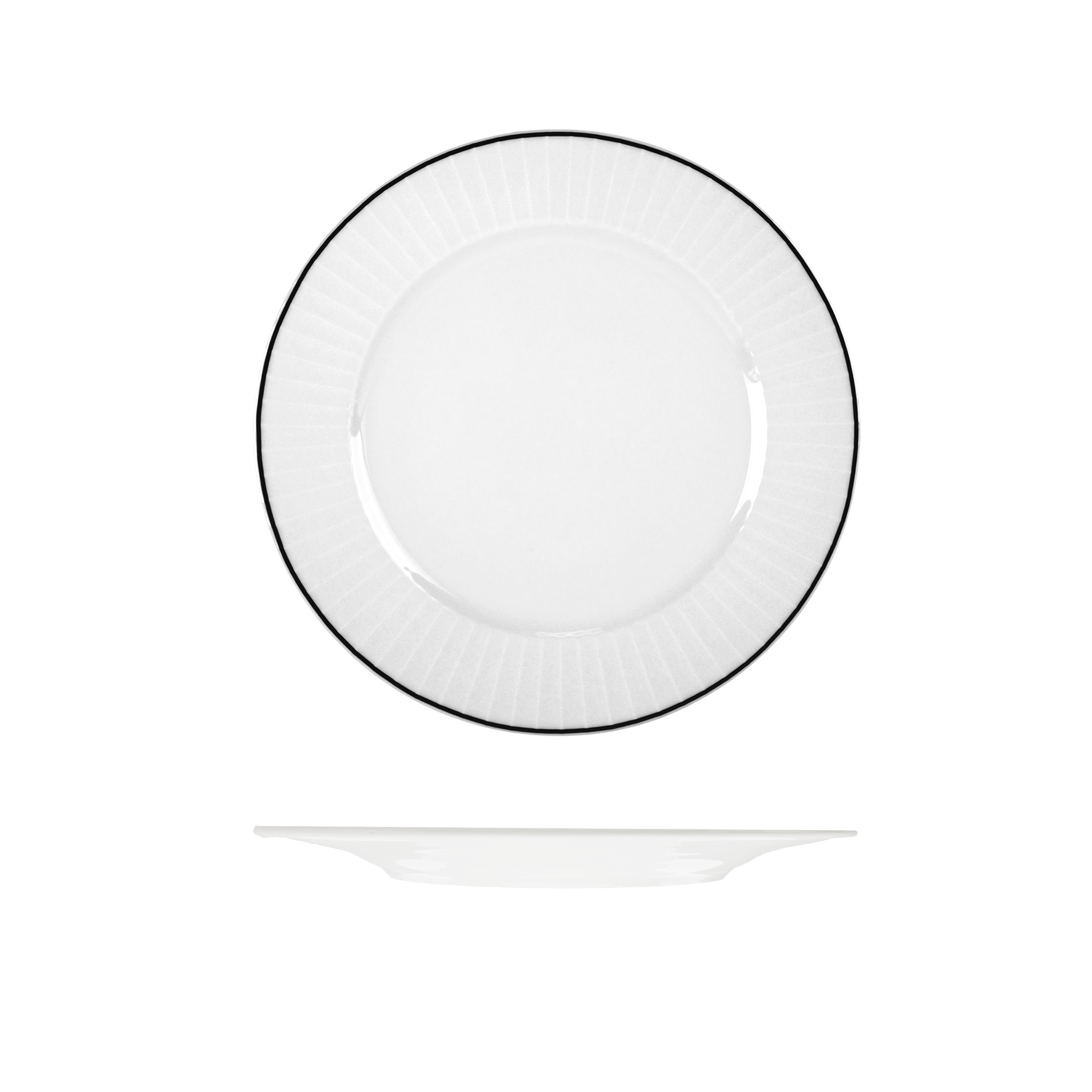RAK Harriette Round Plate - Wide Rim (270mm - White with Black Line)