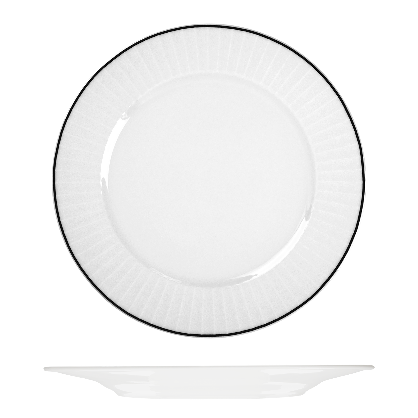 RAK Harriette Round Plate - Wide Rim (290mm - White with Black Line)