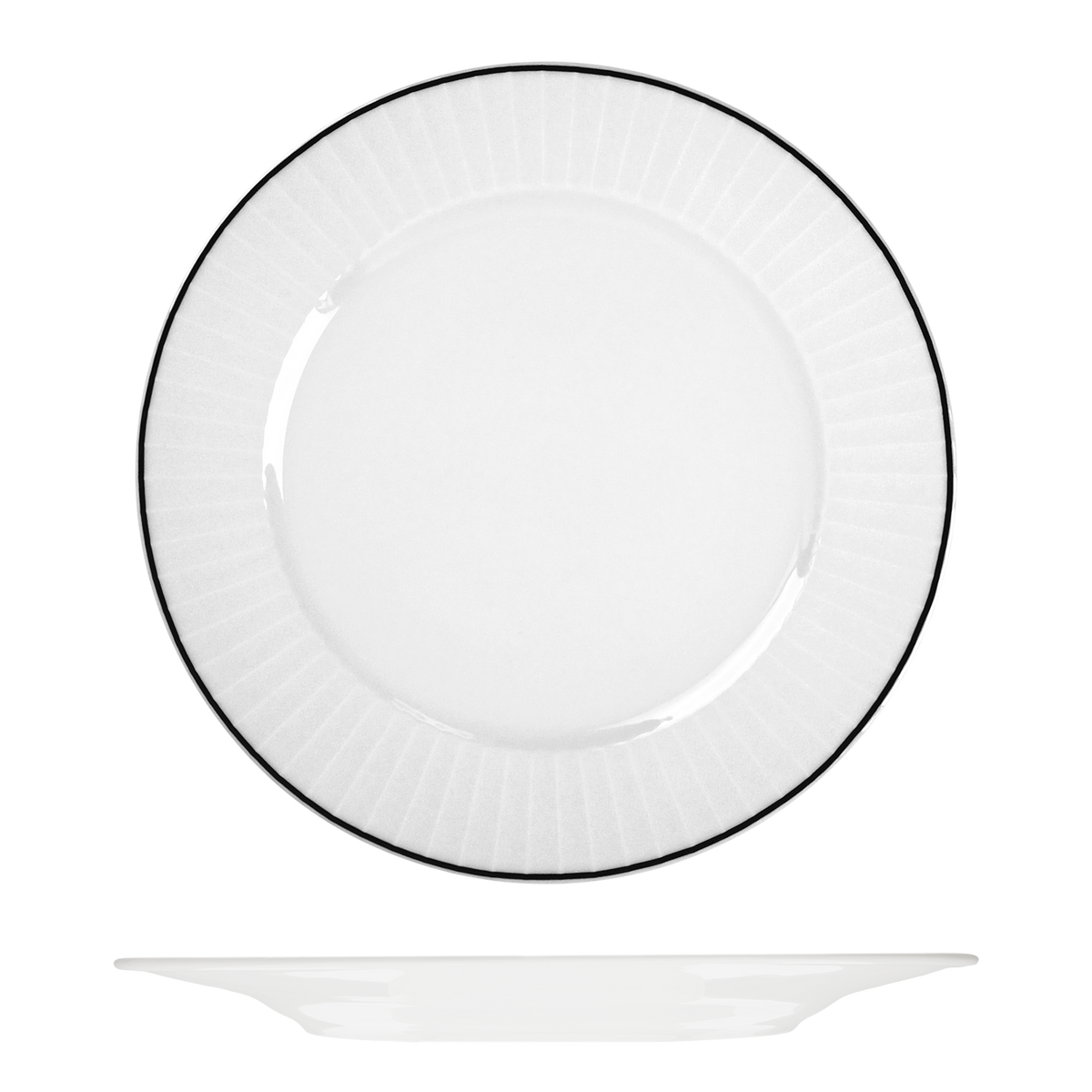 RAK Harriette Round Plate - Wide Rim (290mm - White with Black Line)
