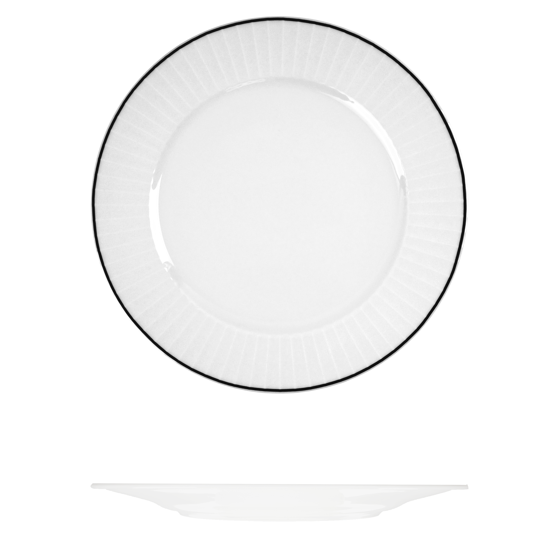 RAK Harriette Round Plate - Wide Rim (310mm - White with Black Line)