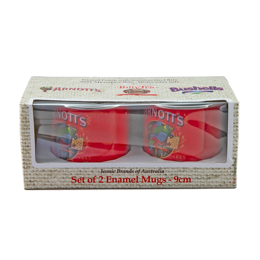 Arnott’s Enamel Mug Set of 2 450ml - Red