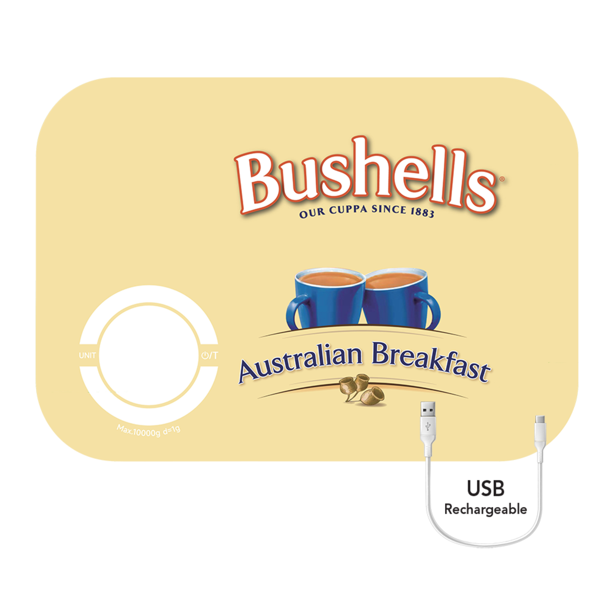 Rojo Bushells Rechargeable Digital Kitchen Scale 10kg Cream