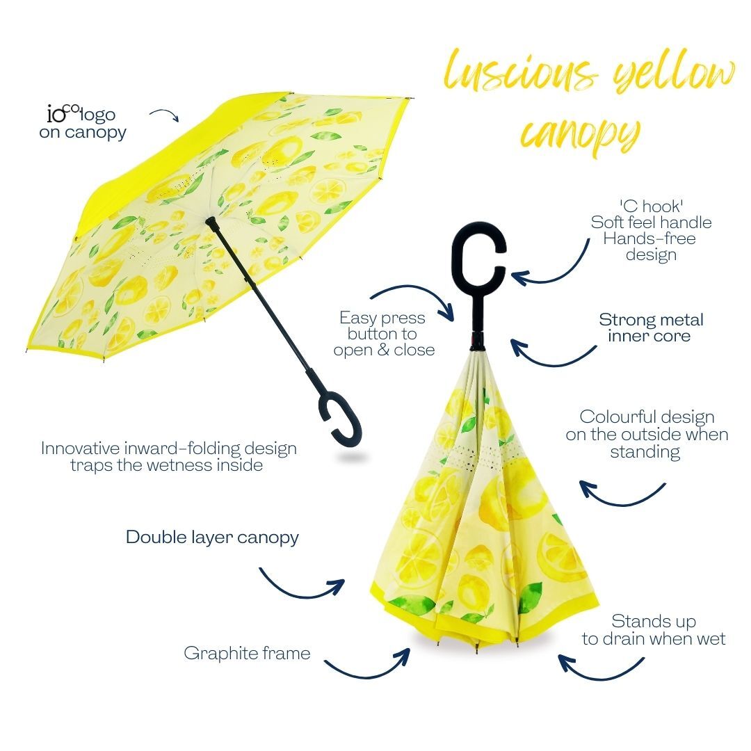 IOco Reverse Umbrella - Lemon Squeeze Zest