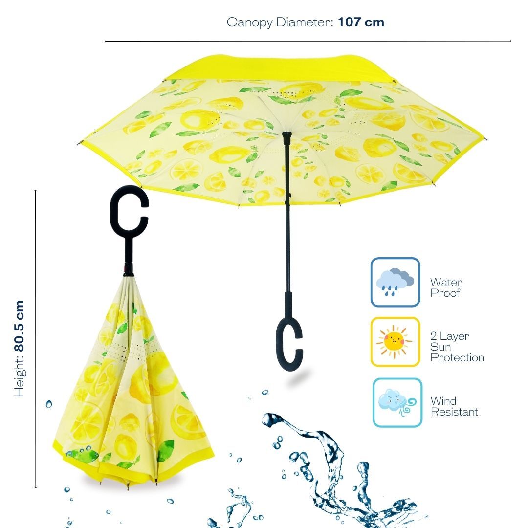 IOco Reverse Umbrella - Lemon Squeeze Zest