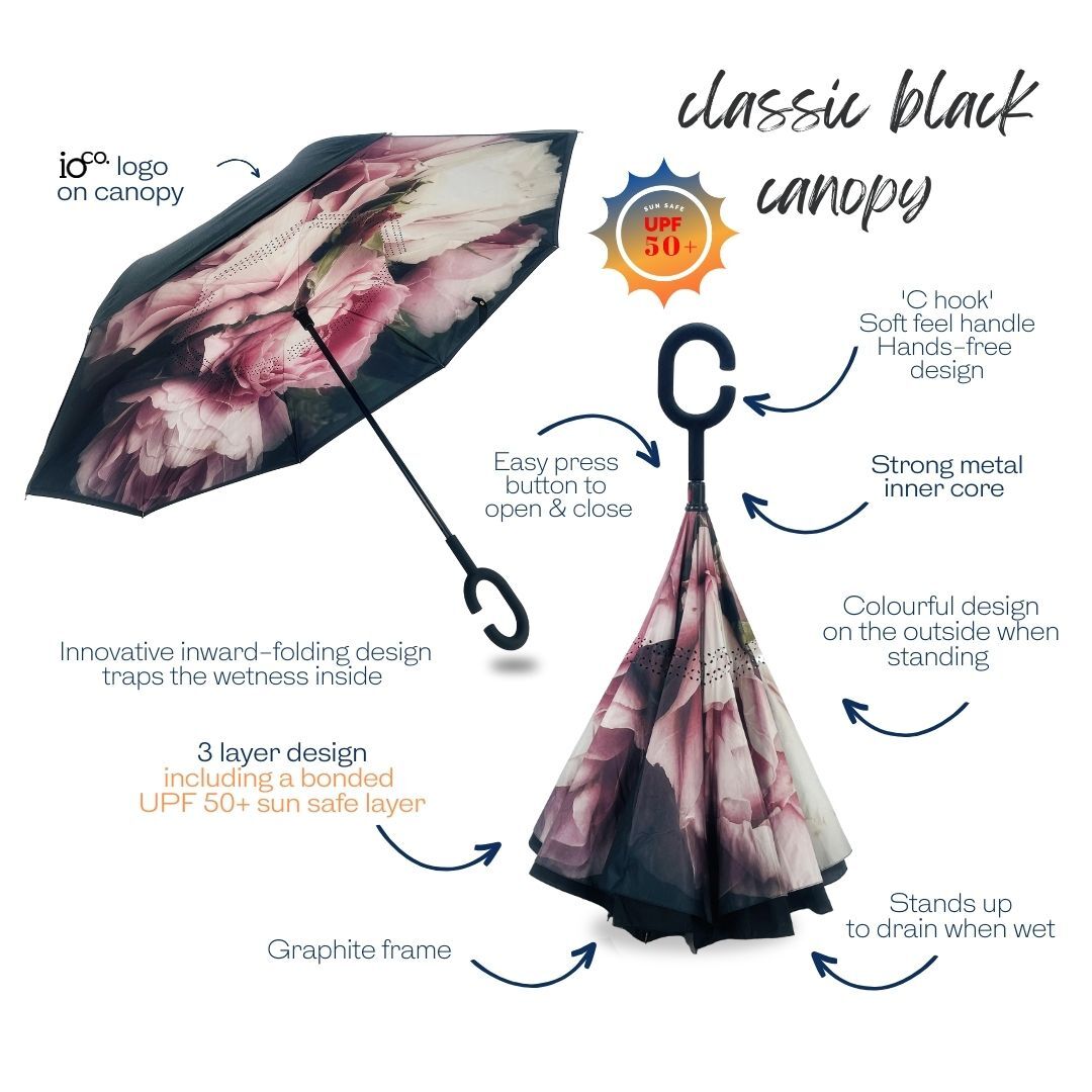 IOco Reverse Umbrella UPF50+ - Vintage Roses