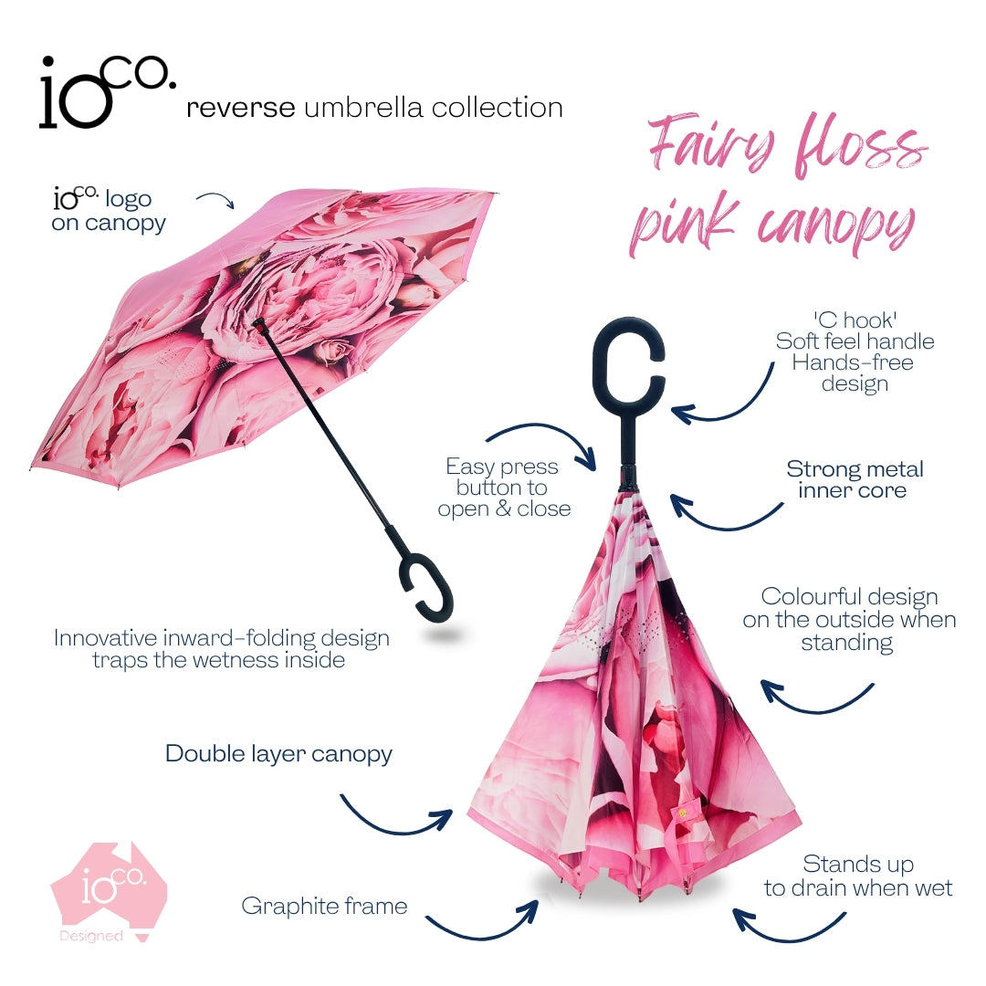 IOco Reverse Umbrella - Rose Bloom