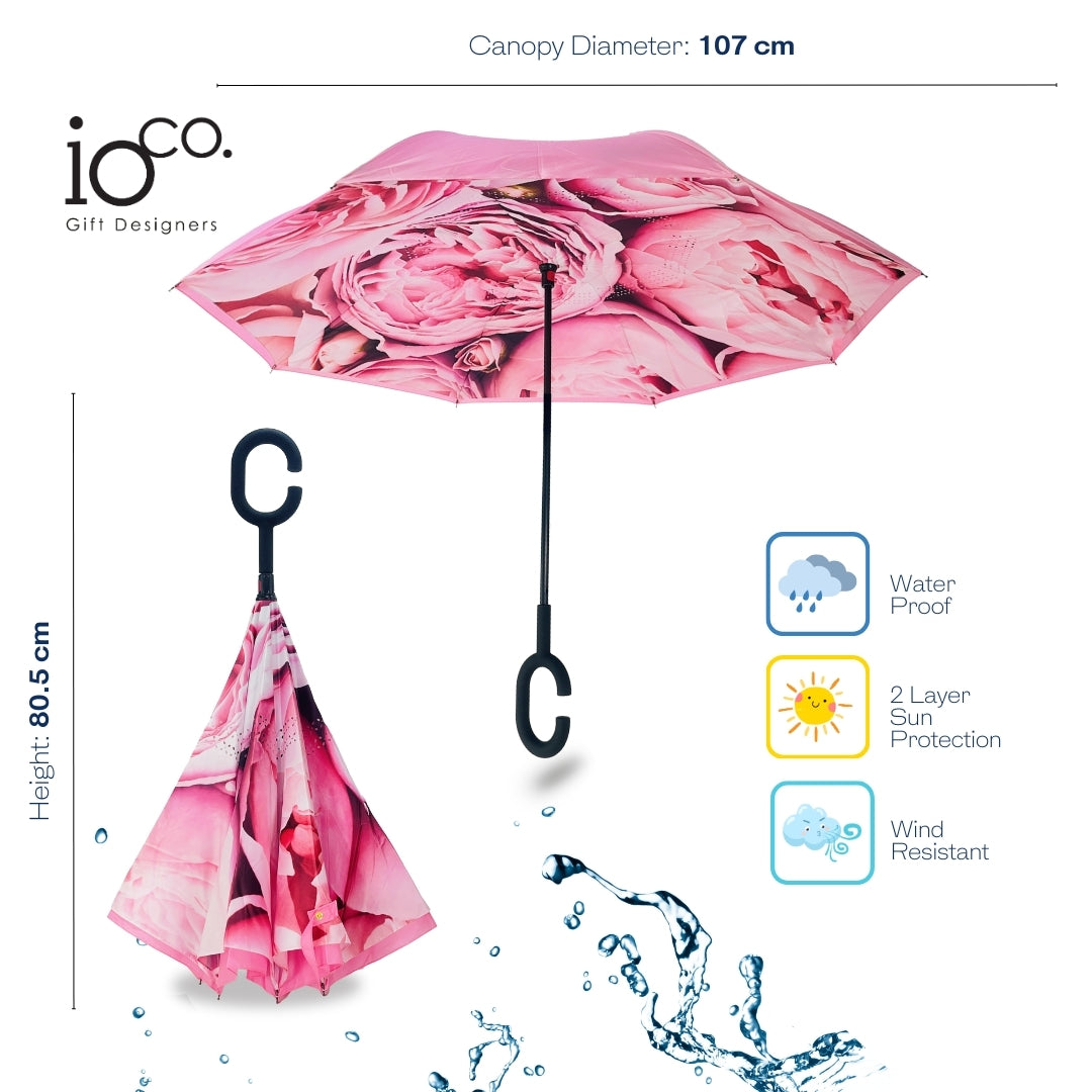 IOco Reverse Umbrella - Rose Bloom