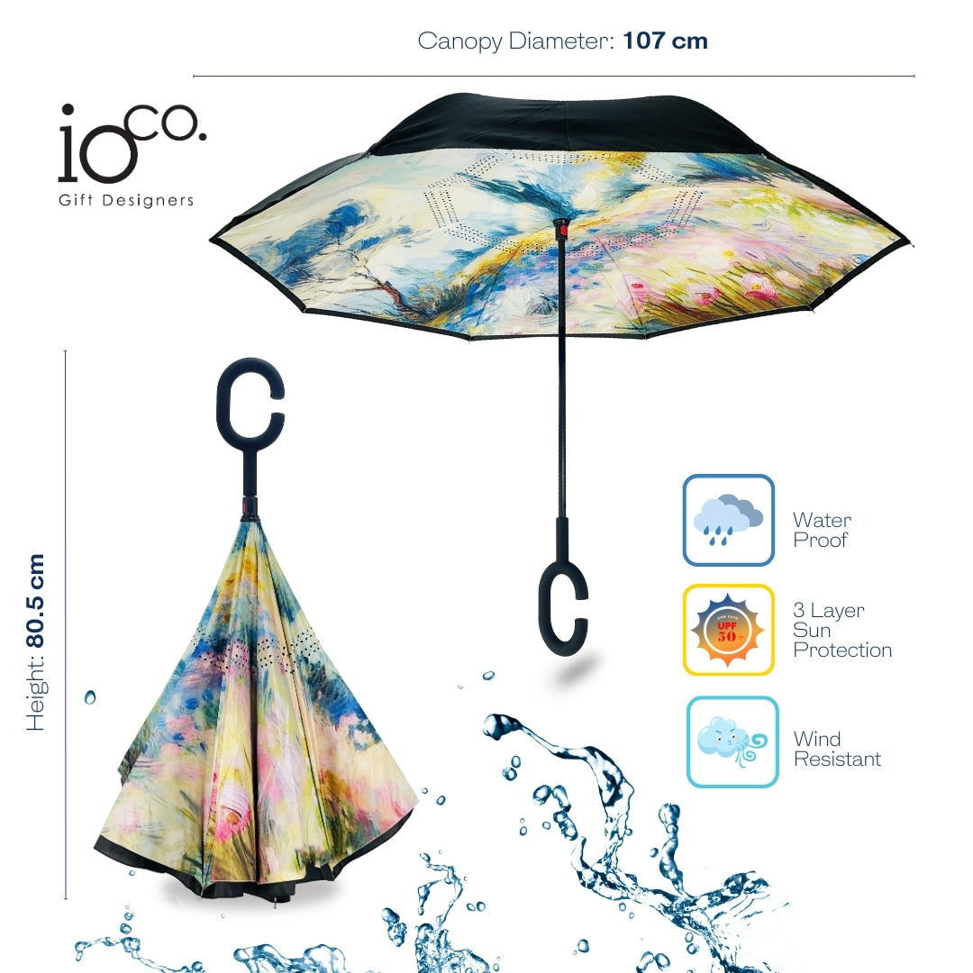 IOco Reverse Umbrella UPF50+ - Impressionist Garden