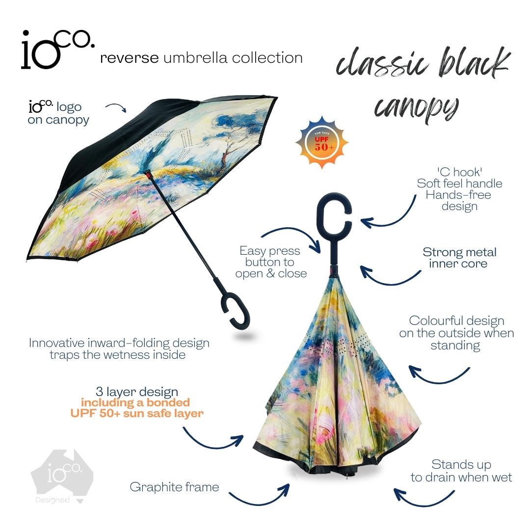 IOco Reverse Umbrella UPF50+ - Impressionist Garden