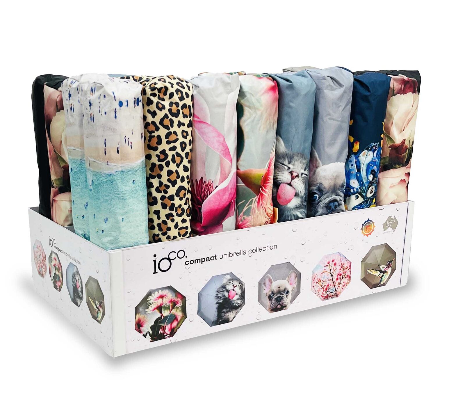 IOco Compact Umbrella UPF50+ - Vintage Rose