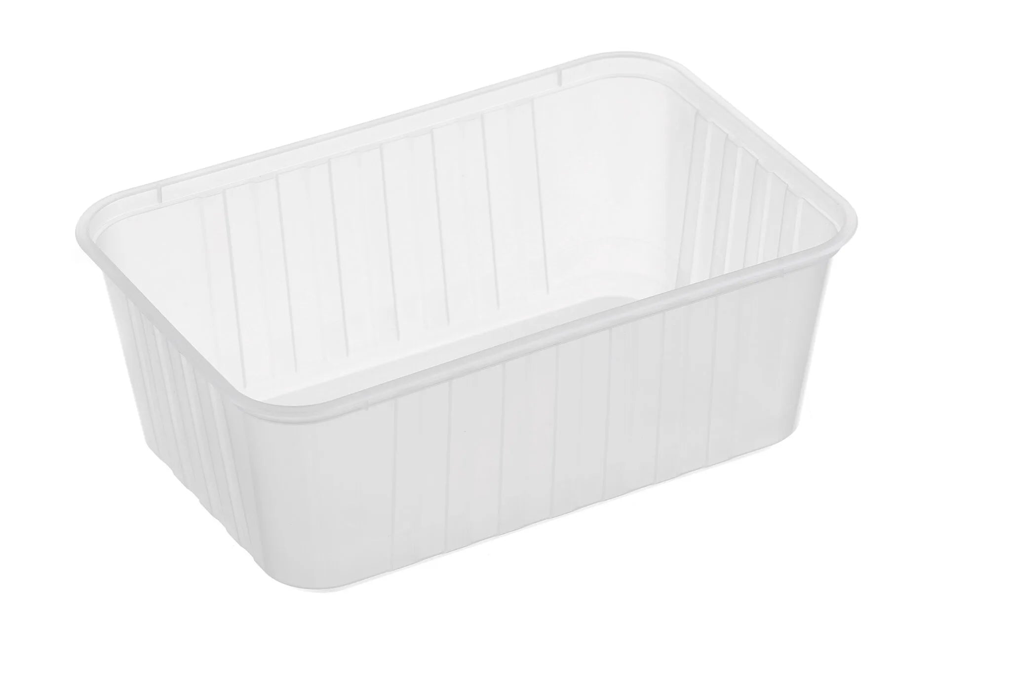 Genfac 1000ml Ribbed Rectangular Container Natural (Sleeve of 50)