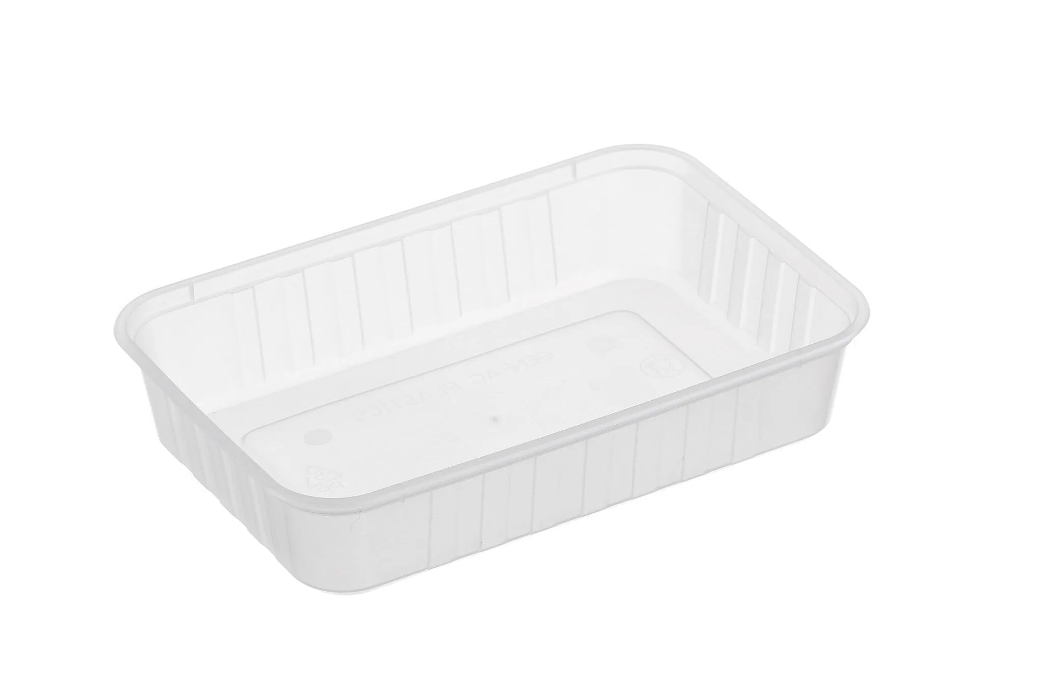 Genfac 500ml Ribbed Rectangular Container Natural (Sleeve of 50)
