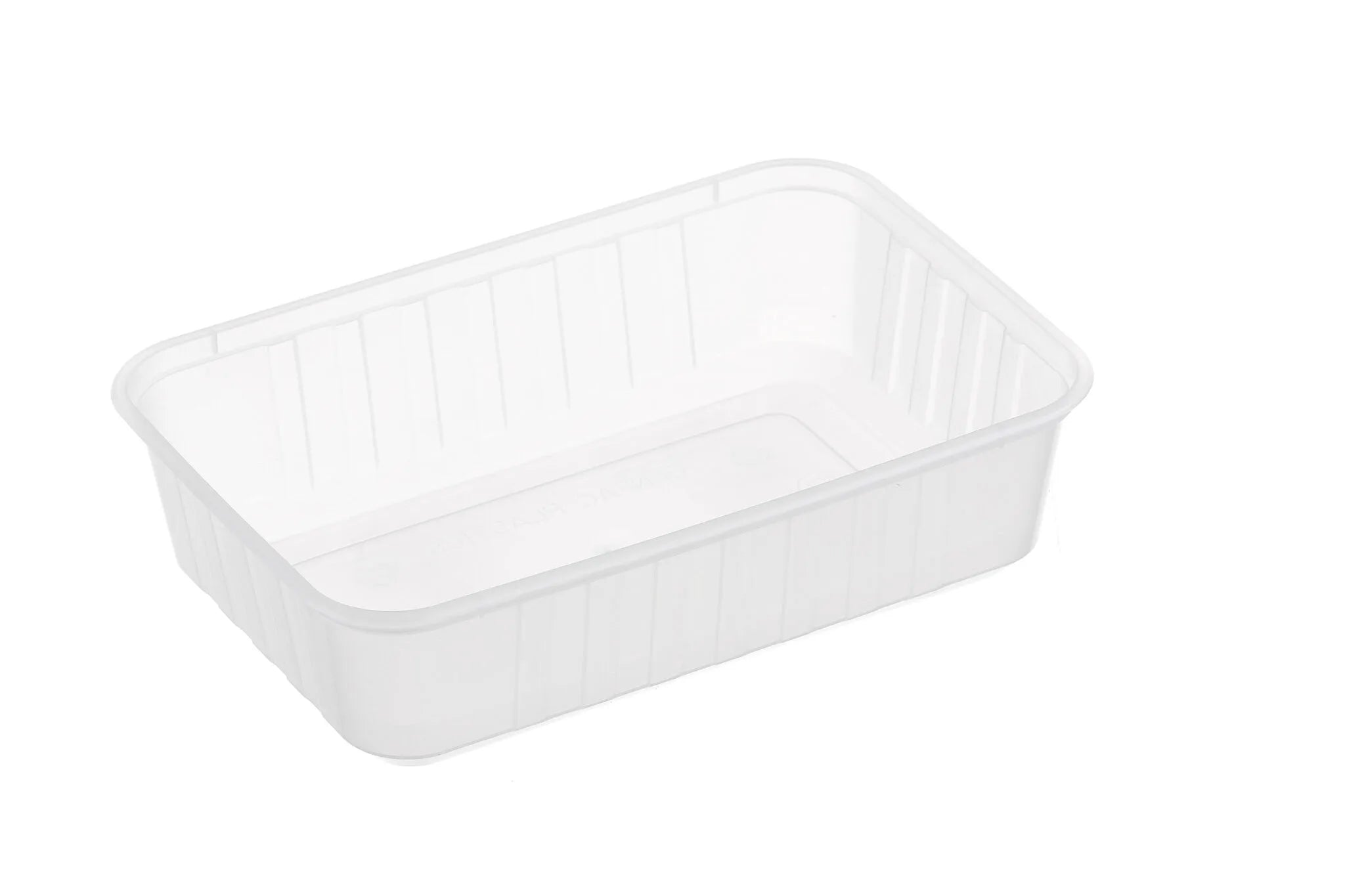 Genfac 750ml Ribbed Rectangular Container Natural (Sleeve of 50)
