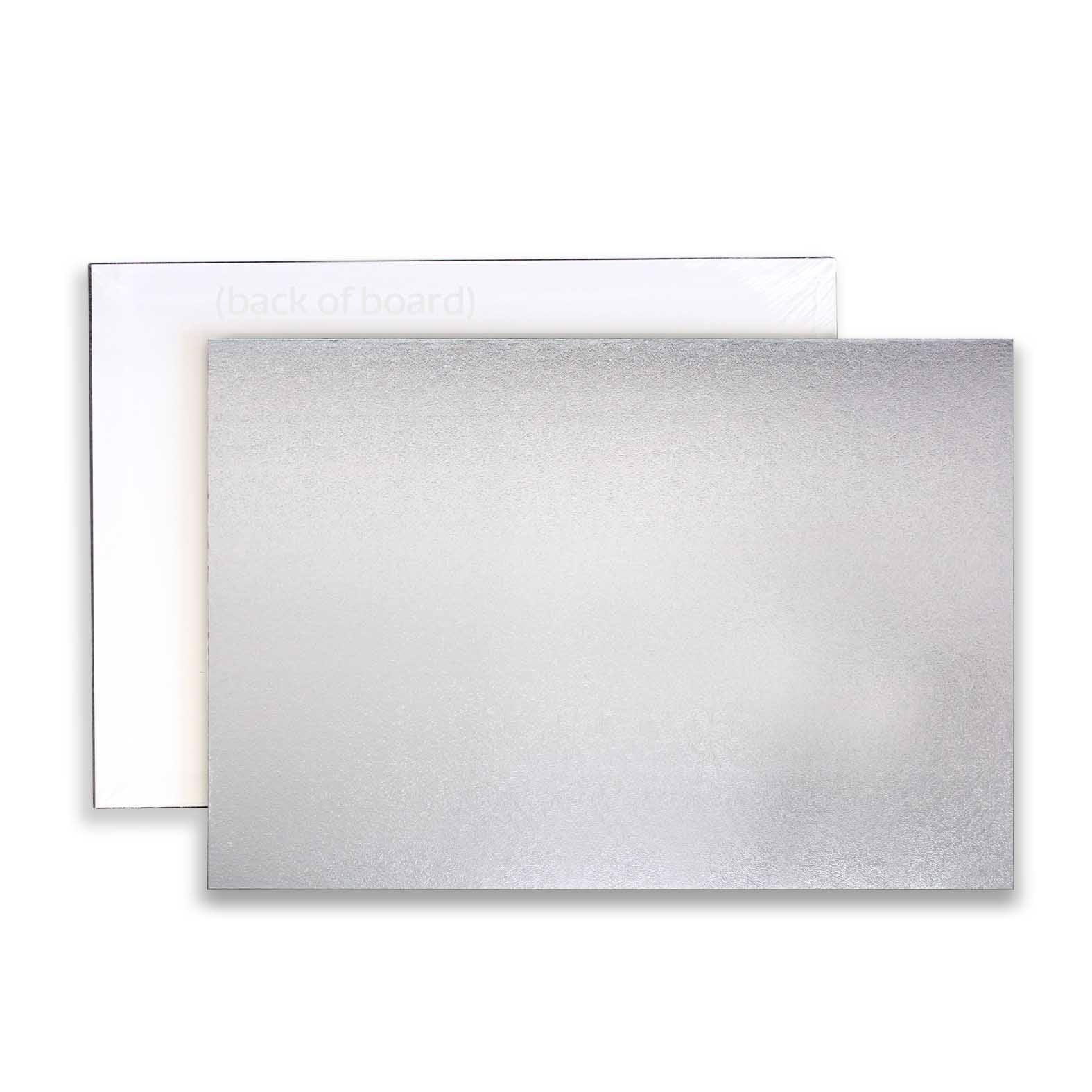 LOYAL Masonite Cake Board Rectangle Silver 18 x 14 Inch / 46 x 35cm
