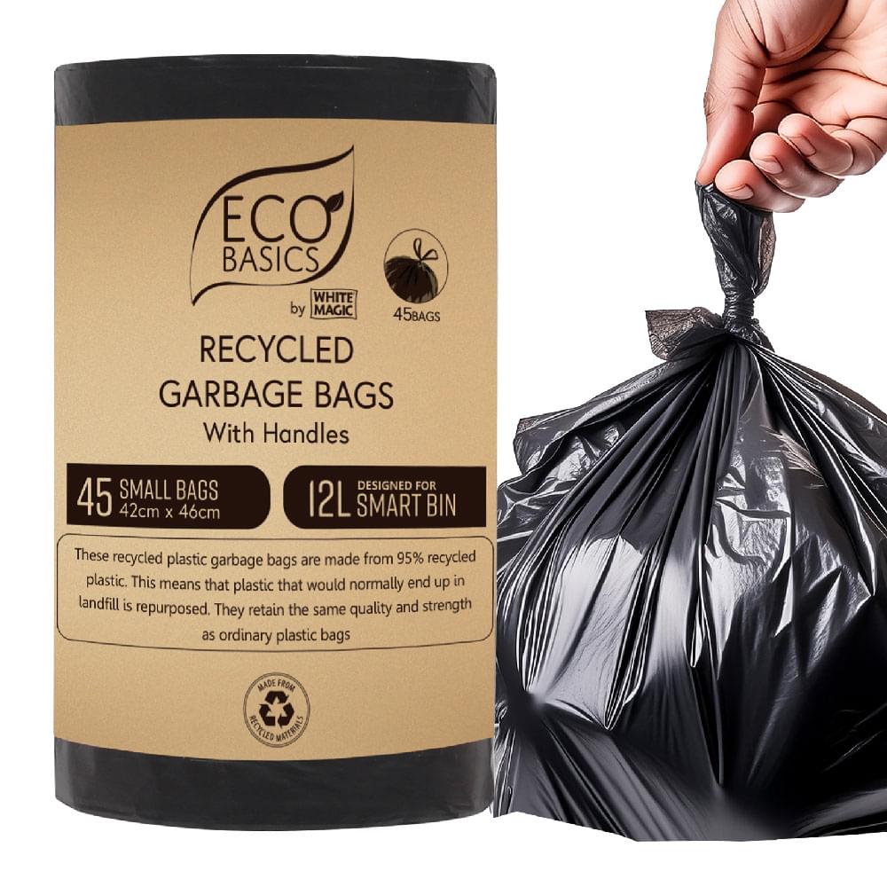 Eco Basics Recycled Garbage Bags, Small, 12L, 45 Bags