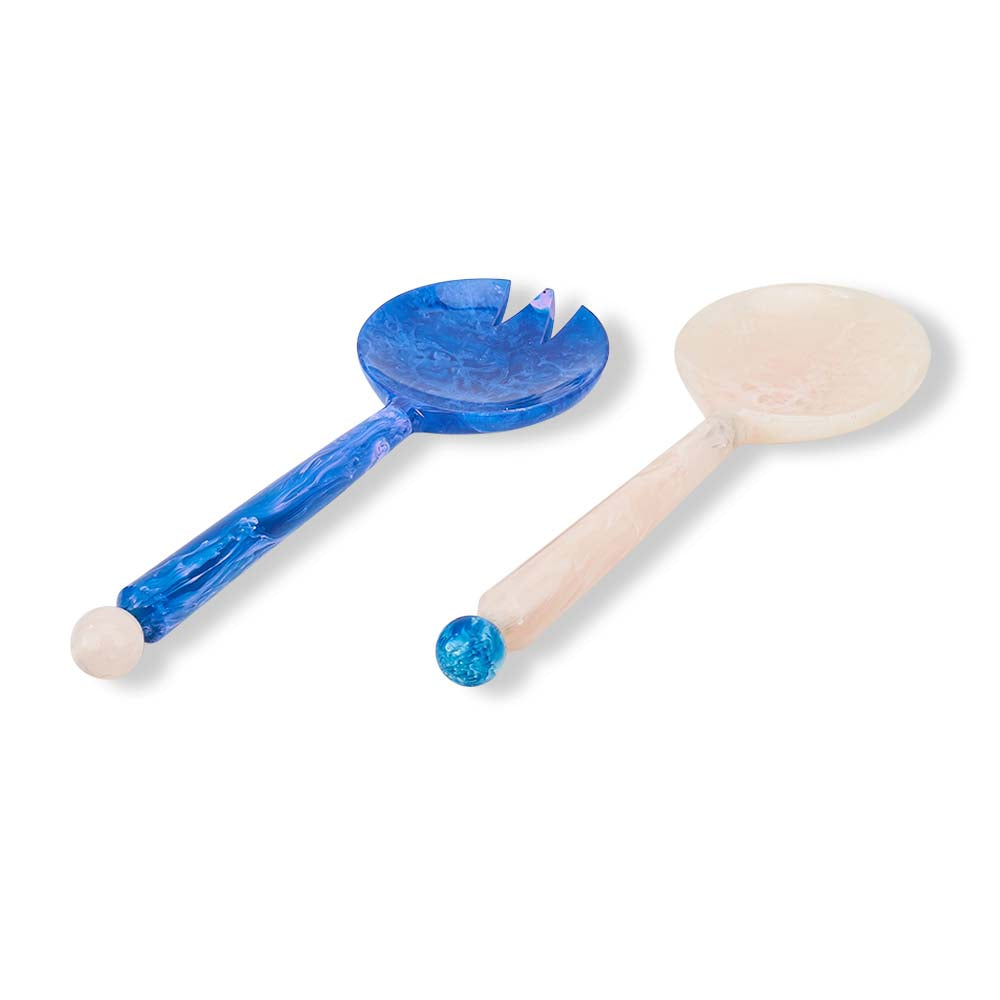 Annabel Trends Resin Salad Servers Pink & Green