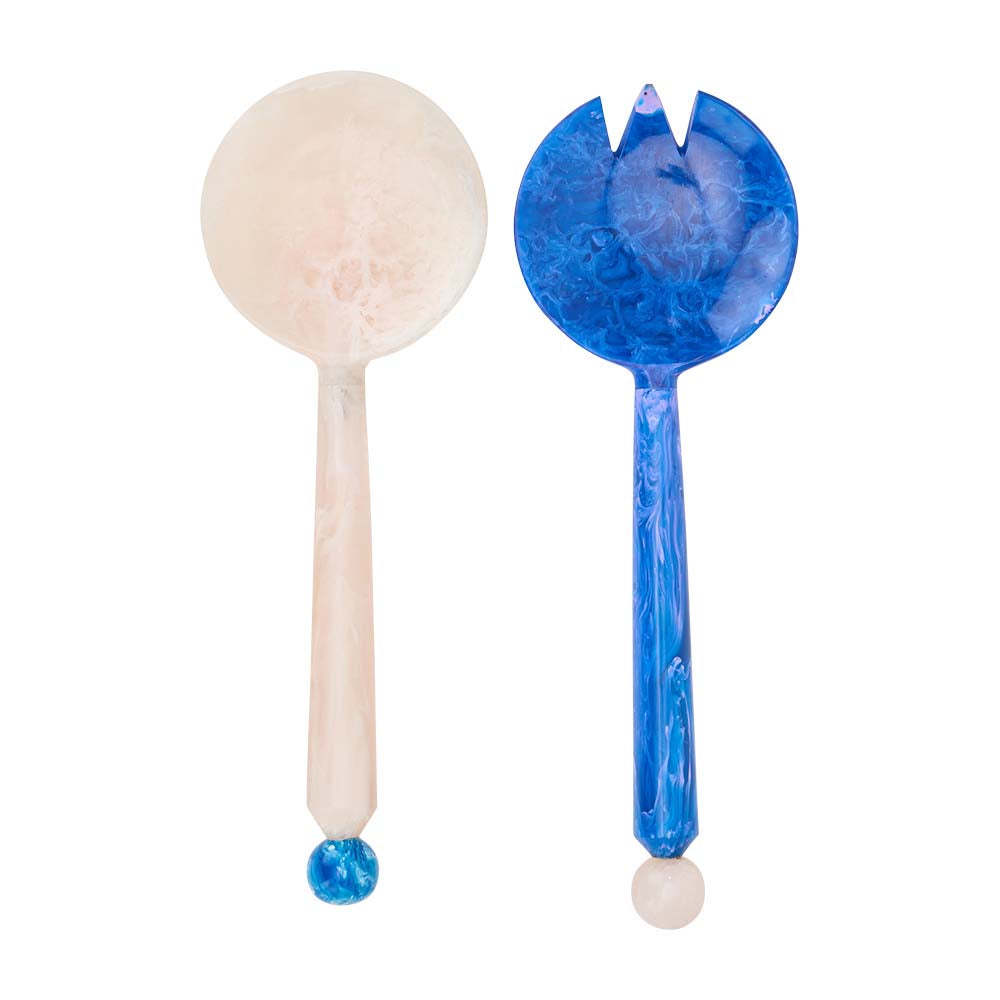 Annabel Trends Resin Salad Servers Blue & White