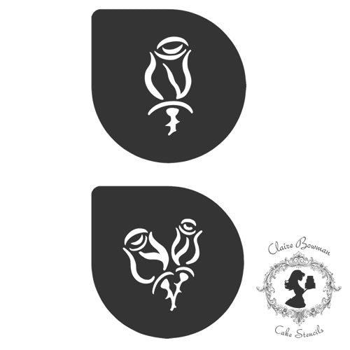 Claire Bowman Cake Lace Rosanna Rose Stencil 2 Piece