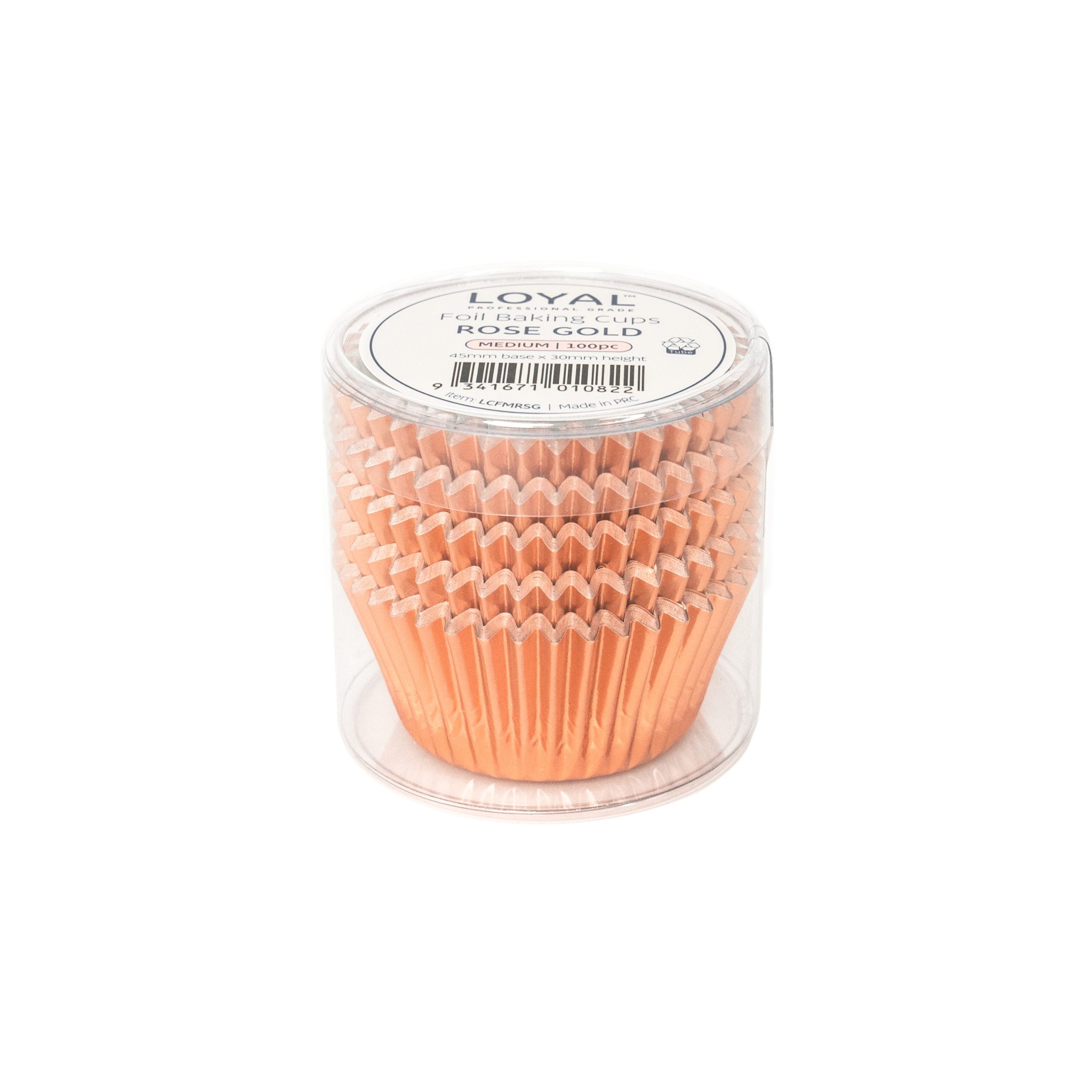 LOYAL Foil Baking Cups Rose Gold (100pc) - Medium