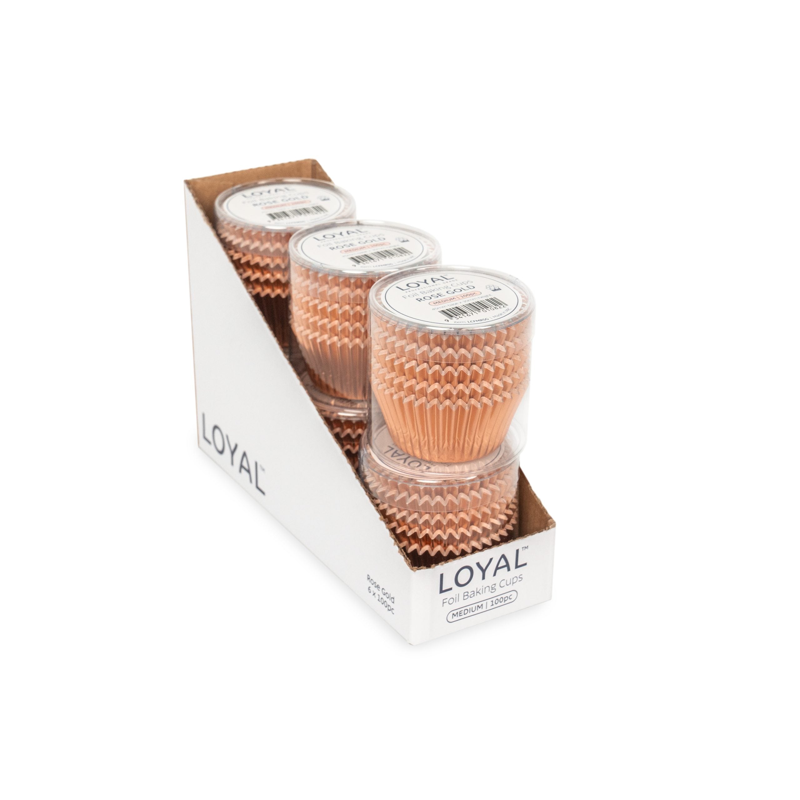 LOYAL Foil Baking Cups Rose Gold (100pc) - Medium