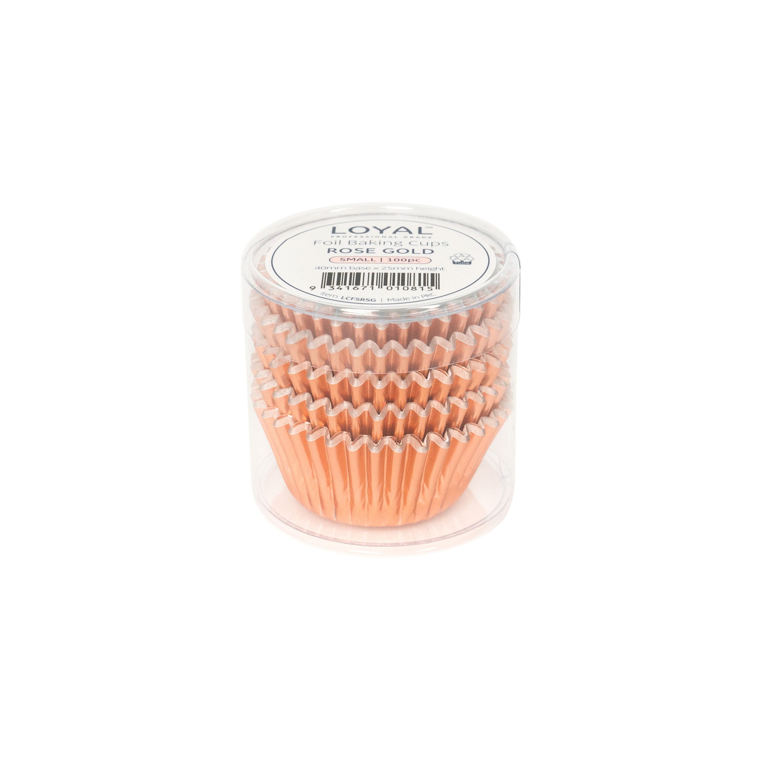 LOYAL Foil Baking Cups Rose Gold (100pc) - Small