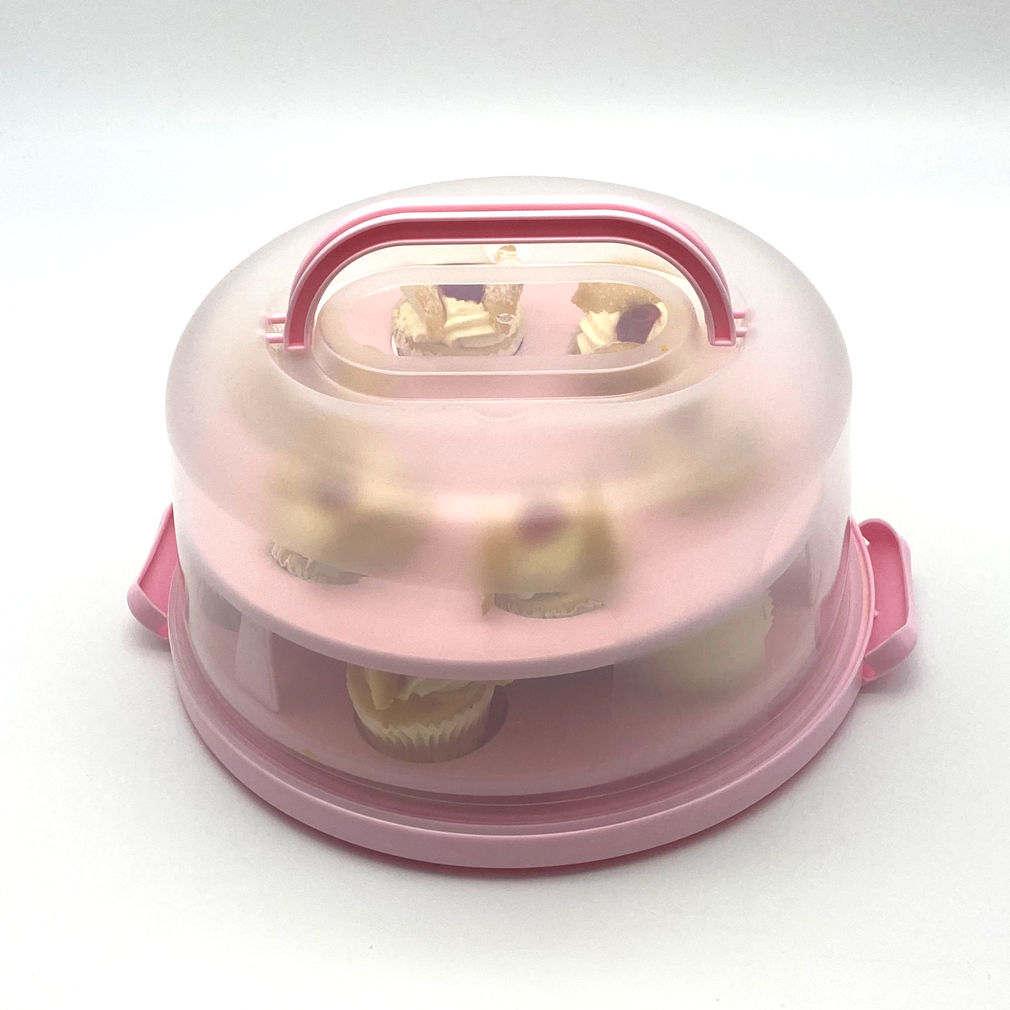 SHARP Living Cake Box Round Double Muffin, Pastel Pink