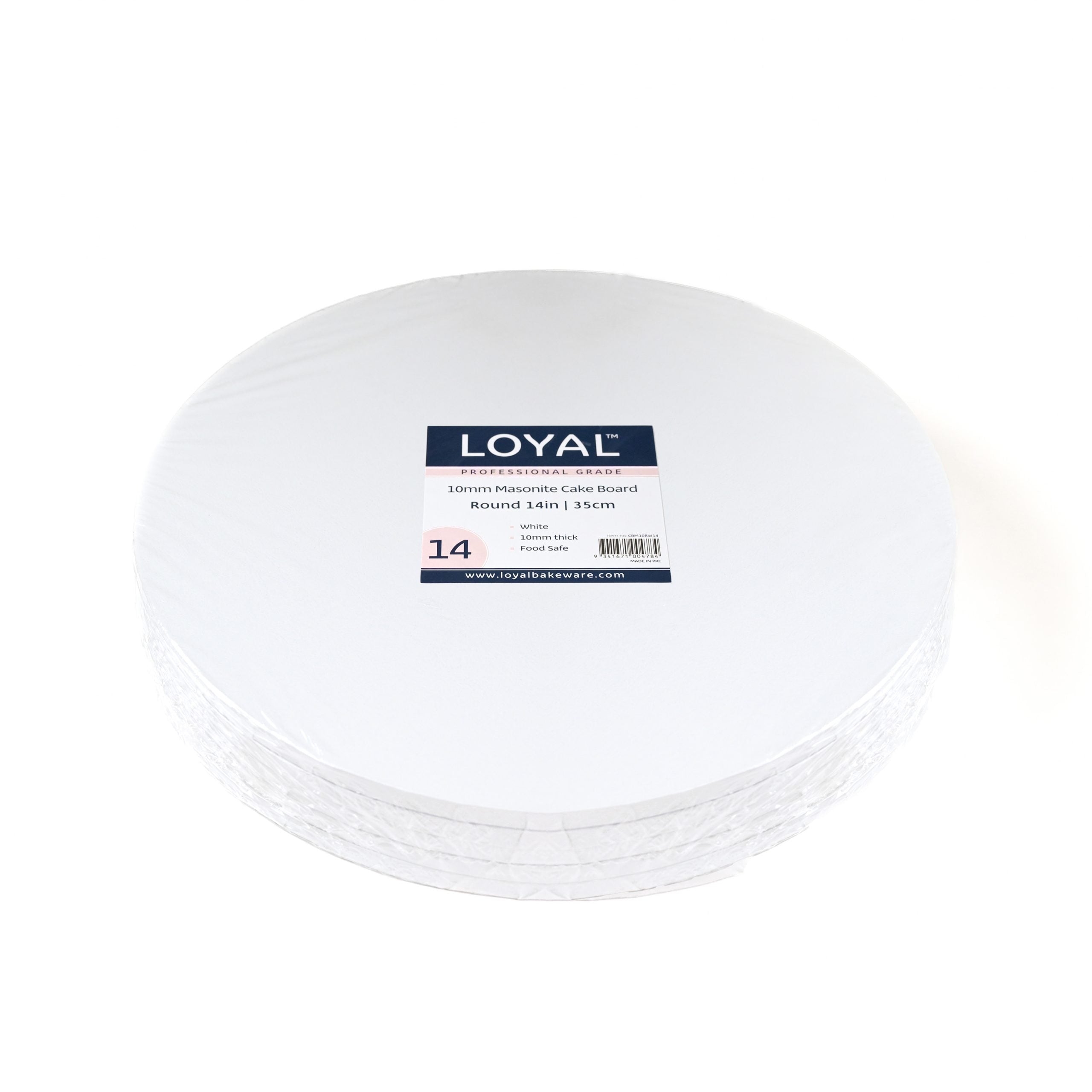 LOYAL 10mm Masonite Round White Board Shelf Ready Carton - 10in/25cm