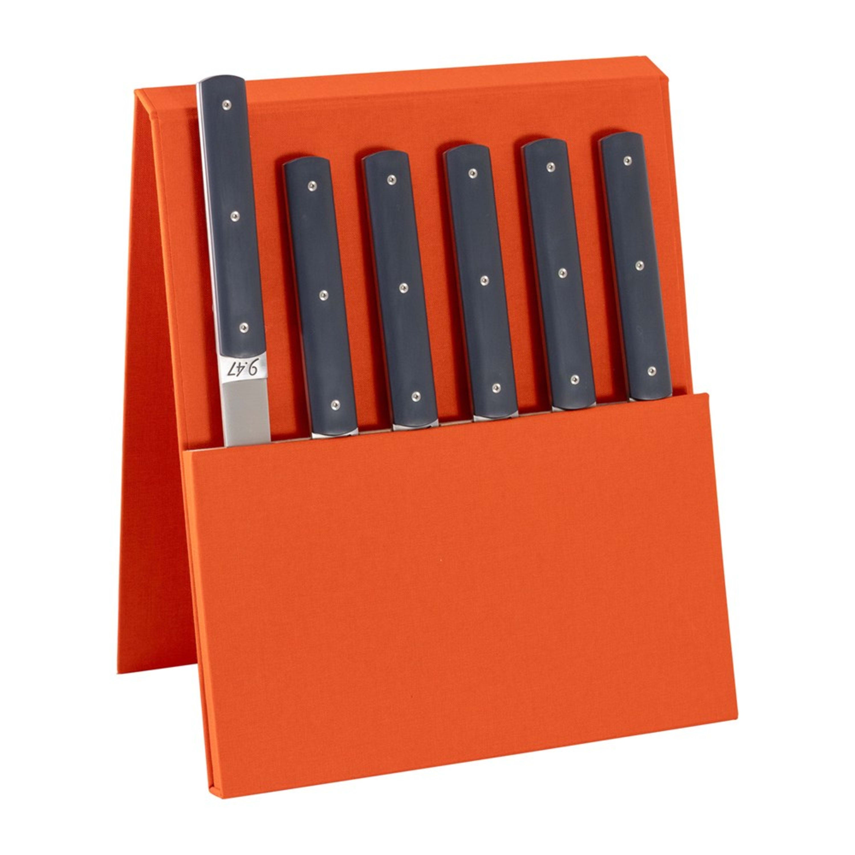 Perceval 9.47 6 Piece Steak Knife Set - Anthracite Grey in Gift Box