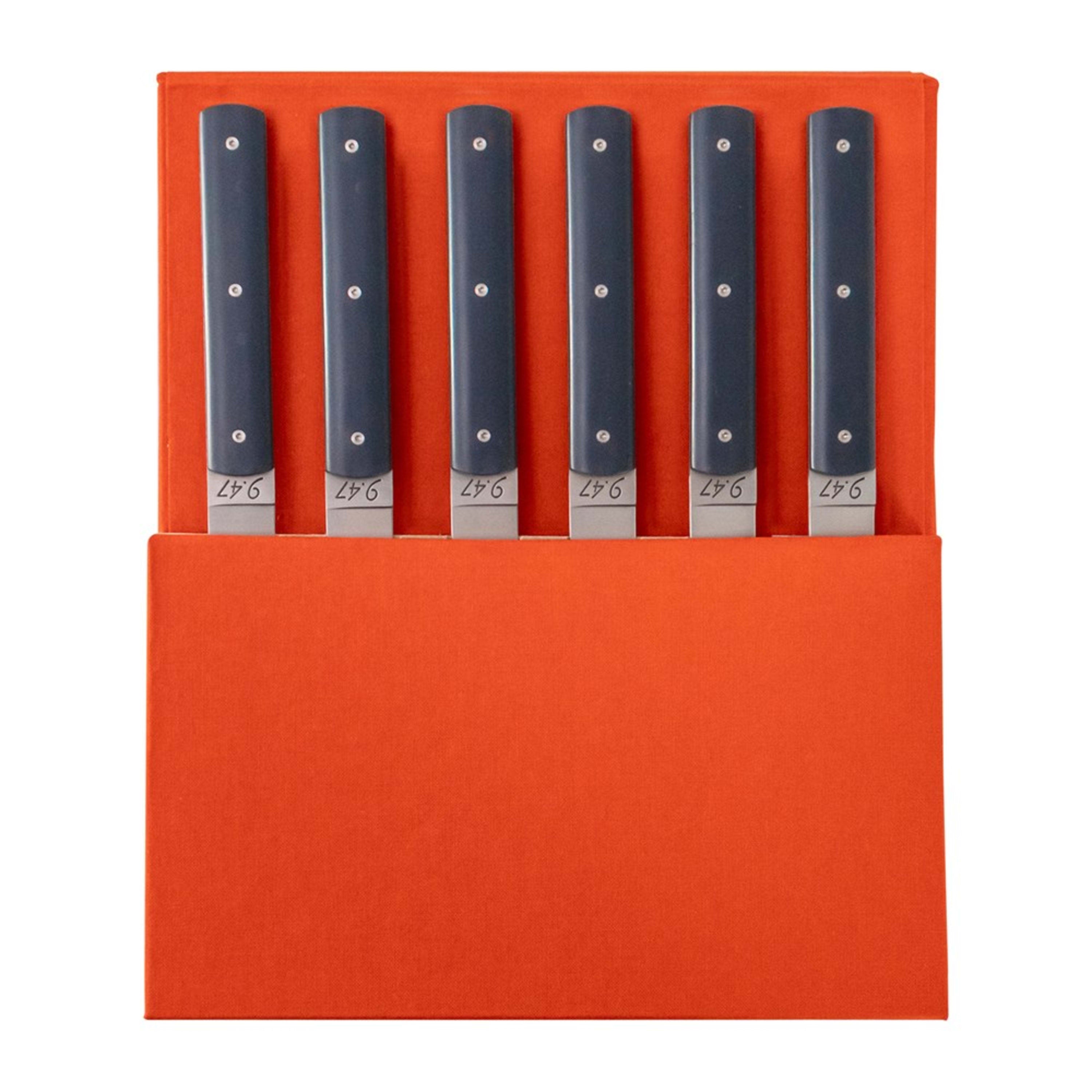 Perceval 9.47 6 Piece Steak Knife Set - Anthracite Grey in Gift Box