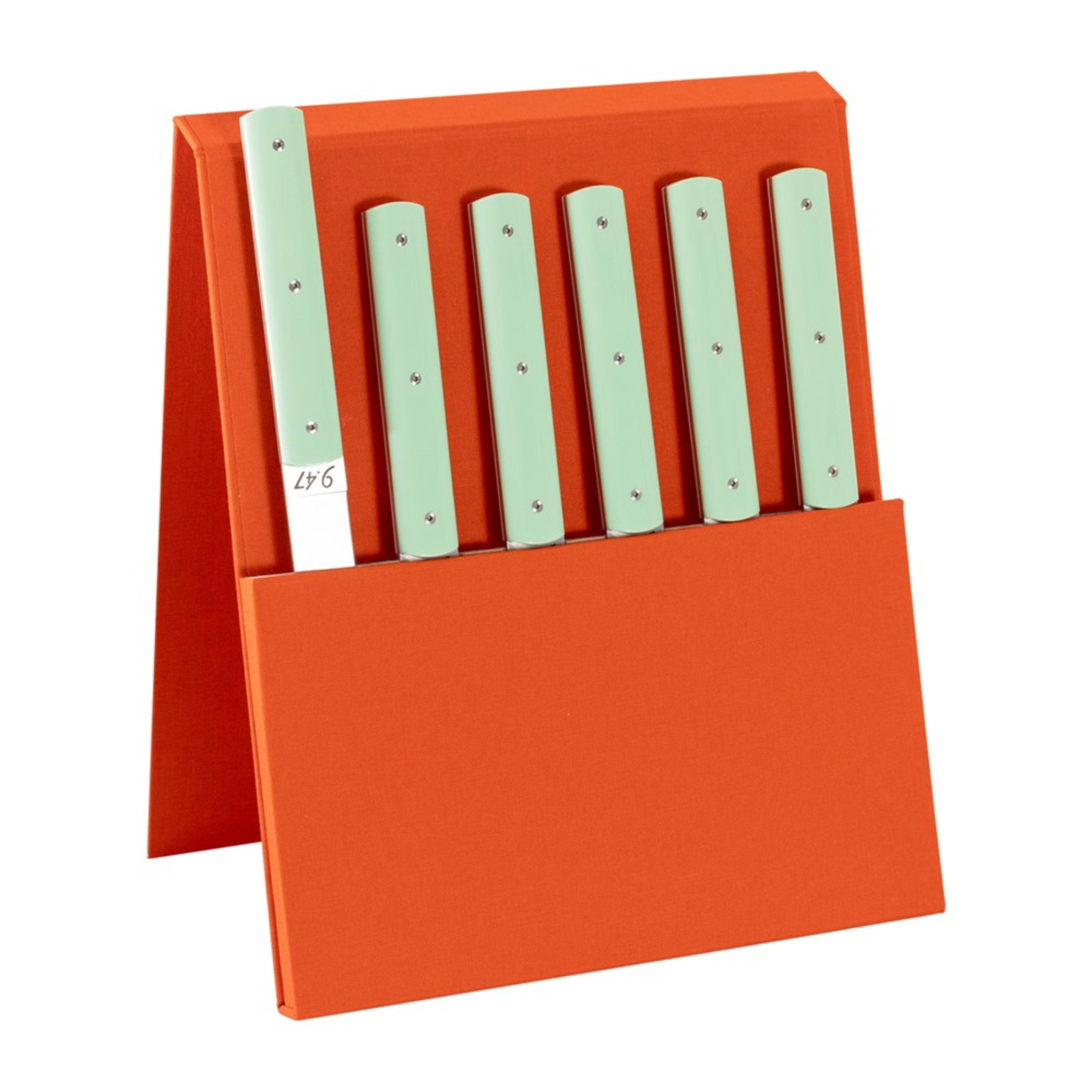 Perceval 9.47 6 Piece Steak Knife Set - Pistachio Green in Gift Box