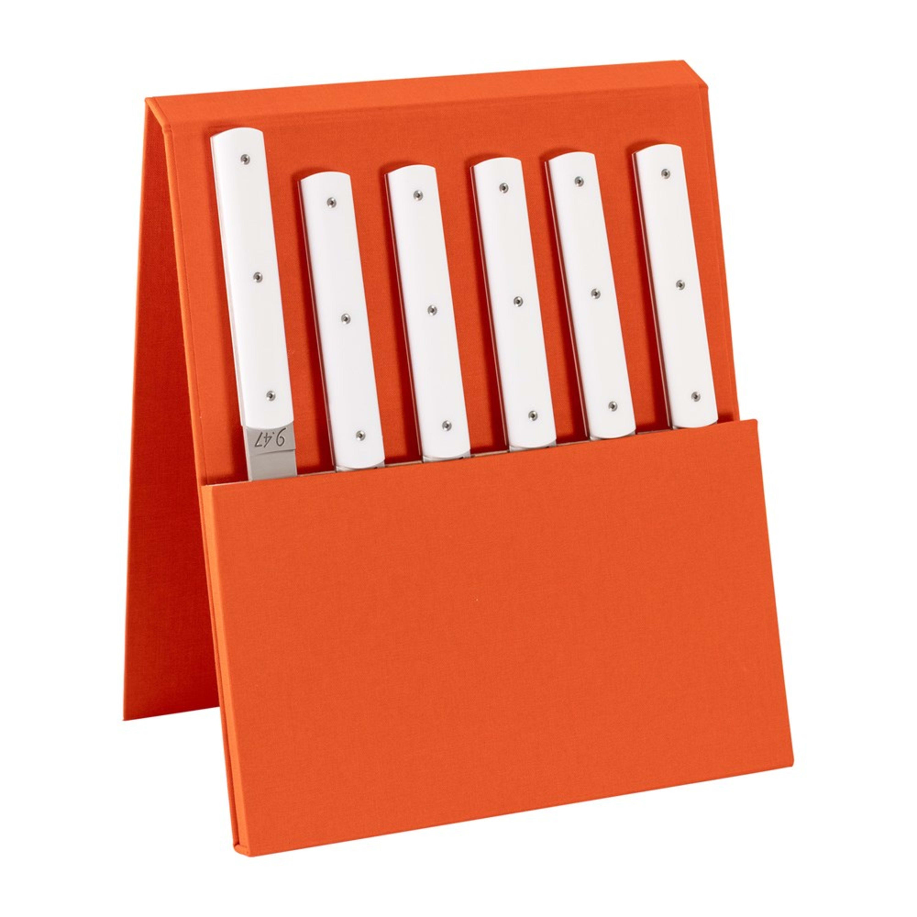Perceval 9.47 6 Piece Steak Knife Set - White in Gift Box