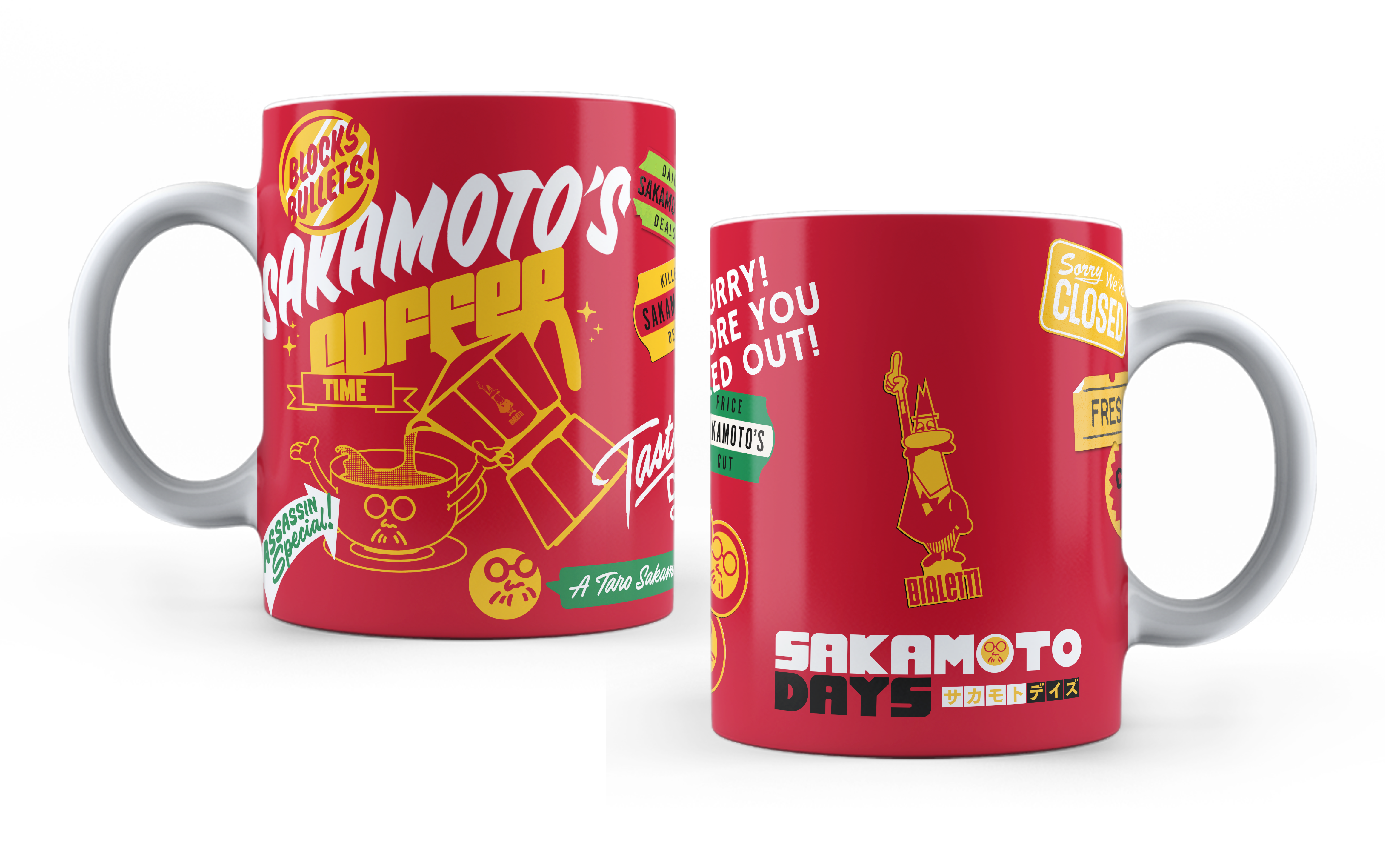 Bialetti Sakamoto Days Mug – Red (Porcelain 350 ml)