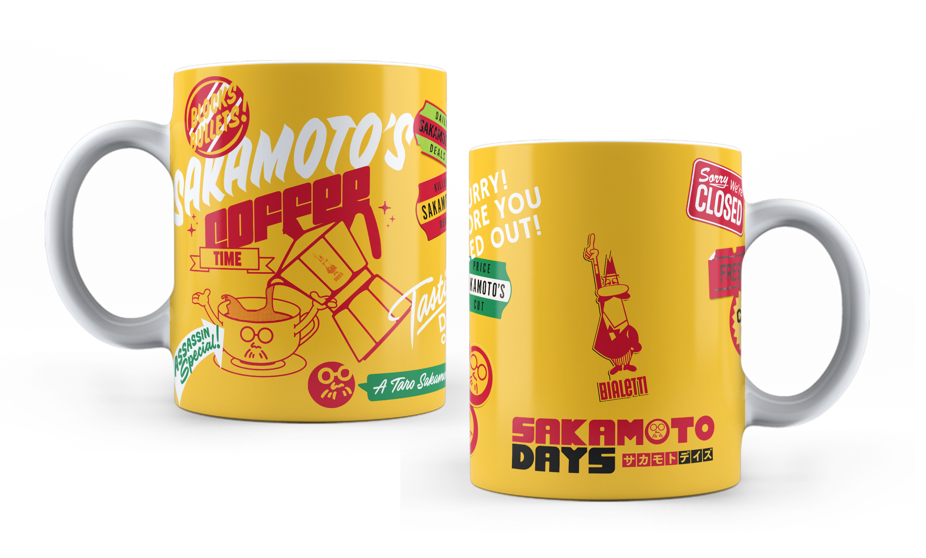 Bialetti Sakamoto Days Mug – Yellow (Porcelain 350 ml)