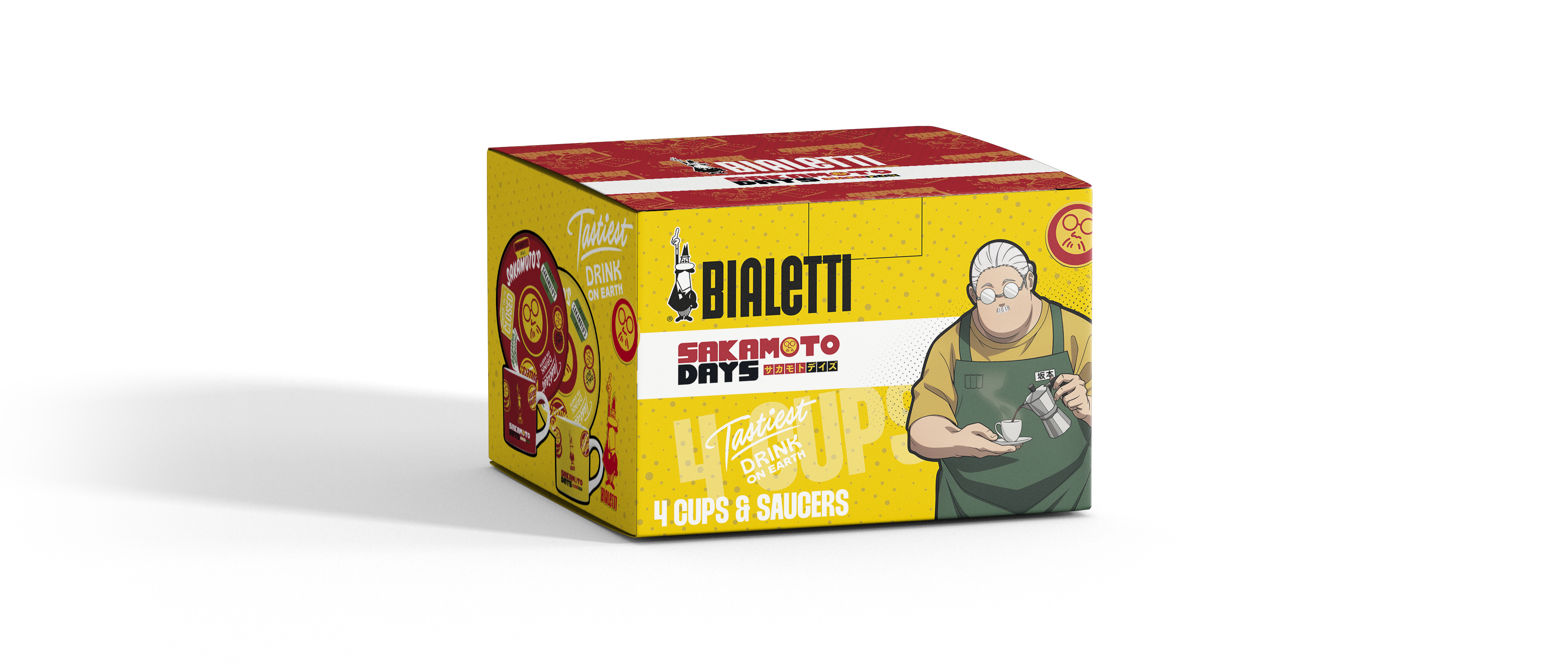 Bialetti Sakamoto Days Cups & Saucers – Set of 4