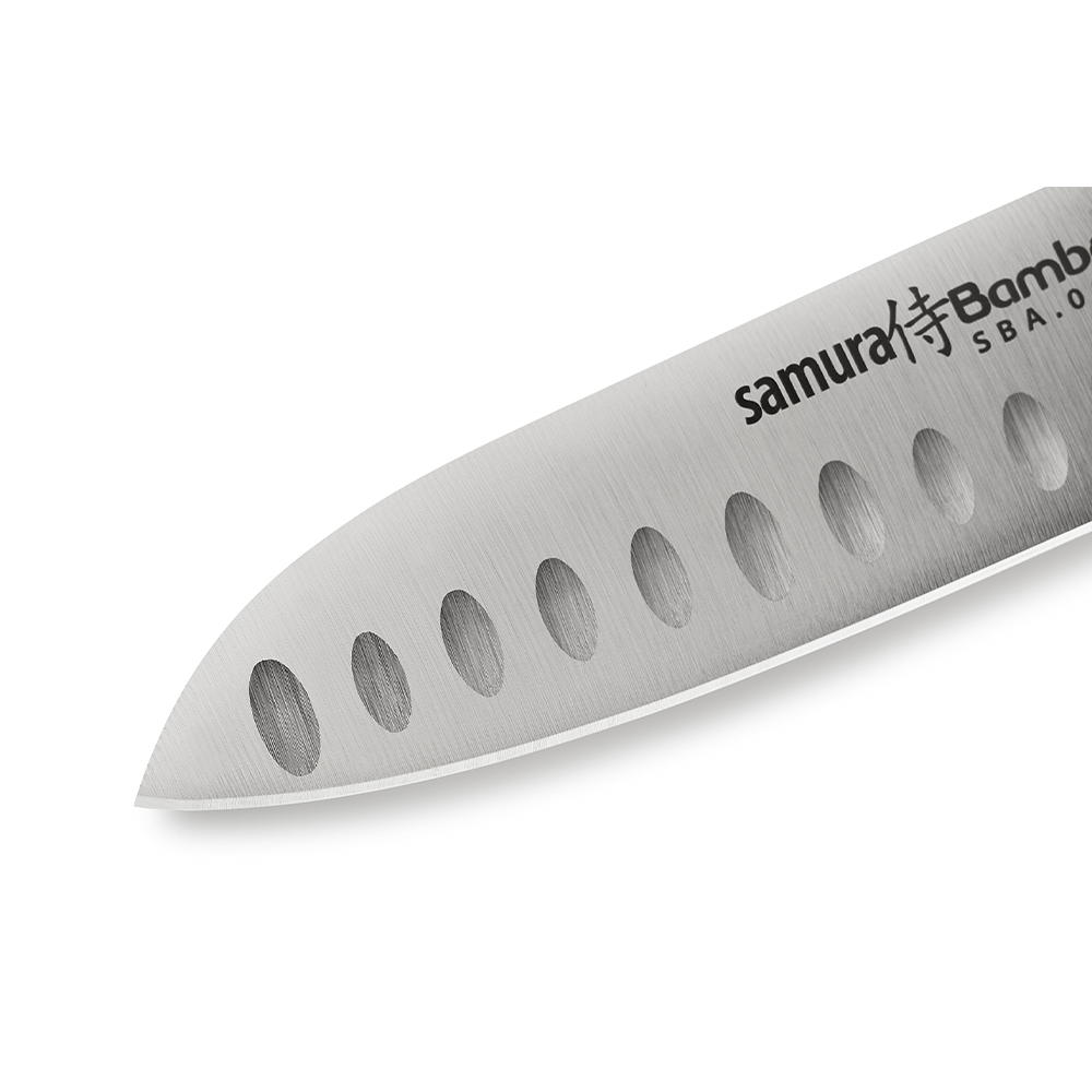 Samura BAMBOO Small Santoku Knife Hollow Ground 5.5
