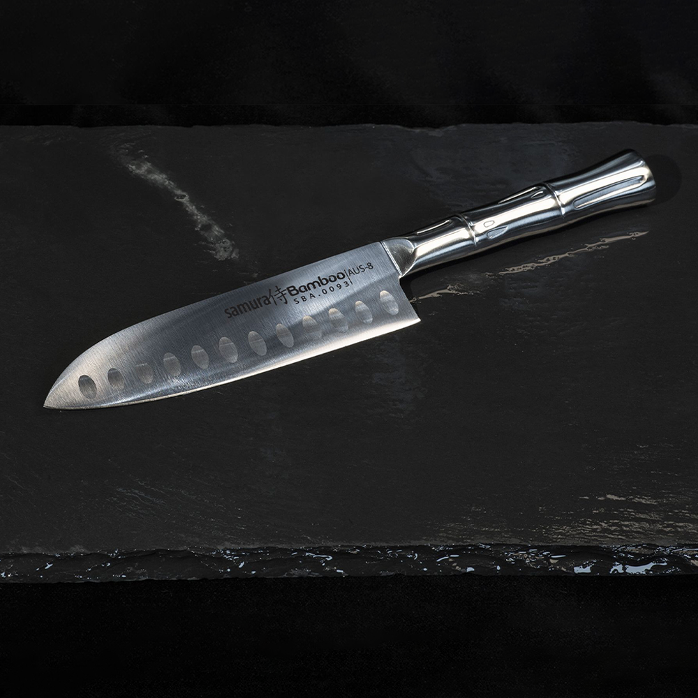 Samura BAMBOO Small Santoku Knife Hollow Ground 5.5"/140 mm