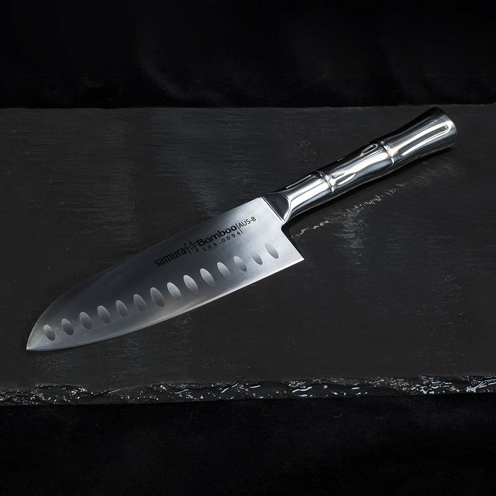 Samura BAMBOO Santoku Knife Hollow Ground 6.3