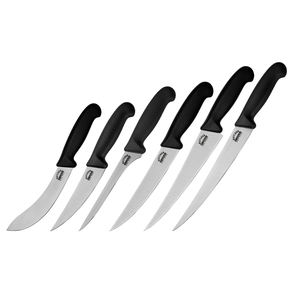Samura BUTCHER Set of 6 Knives: Fillet FISHERMAN, Long Slicer, Boning, Small Butcher, Butcher, Skinning (bag included)