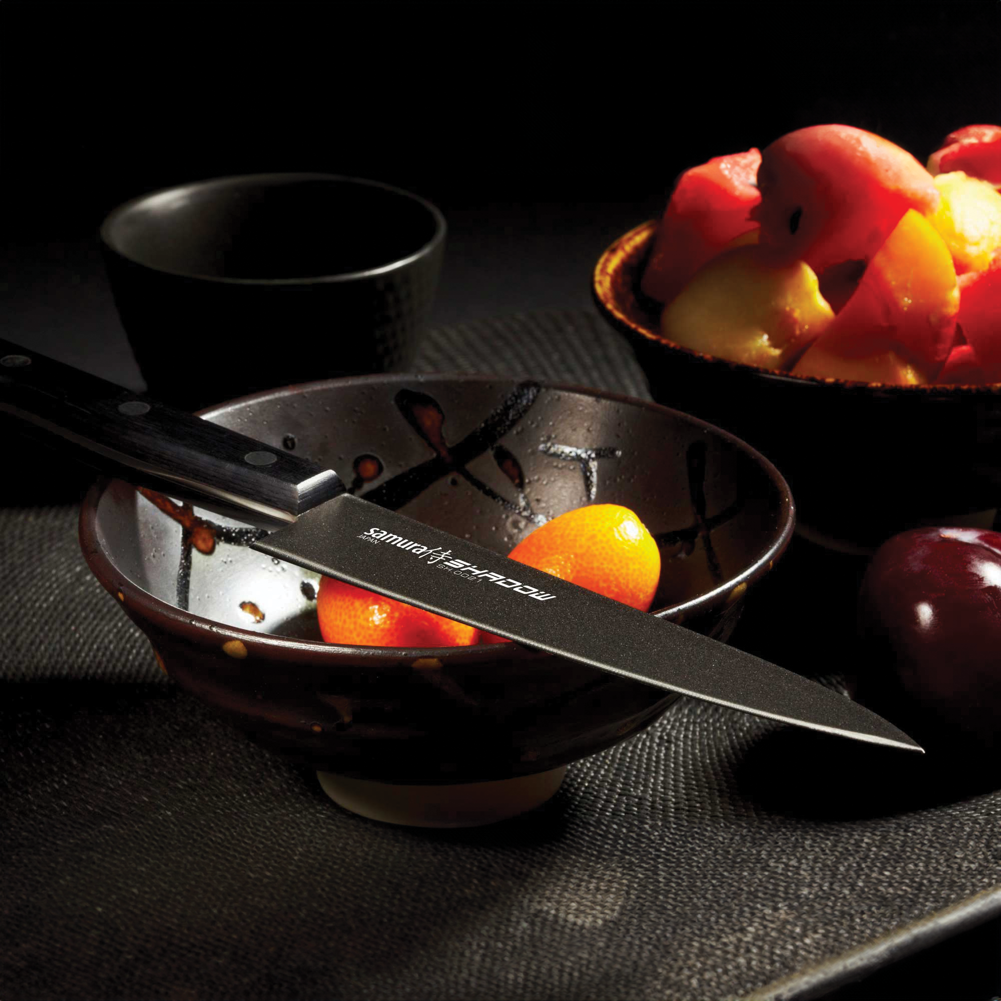 Samura SHADOW Utility Knife with Black Non Stick Coating 4.7"/120 mm