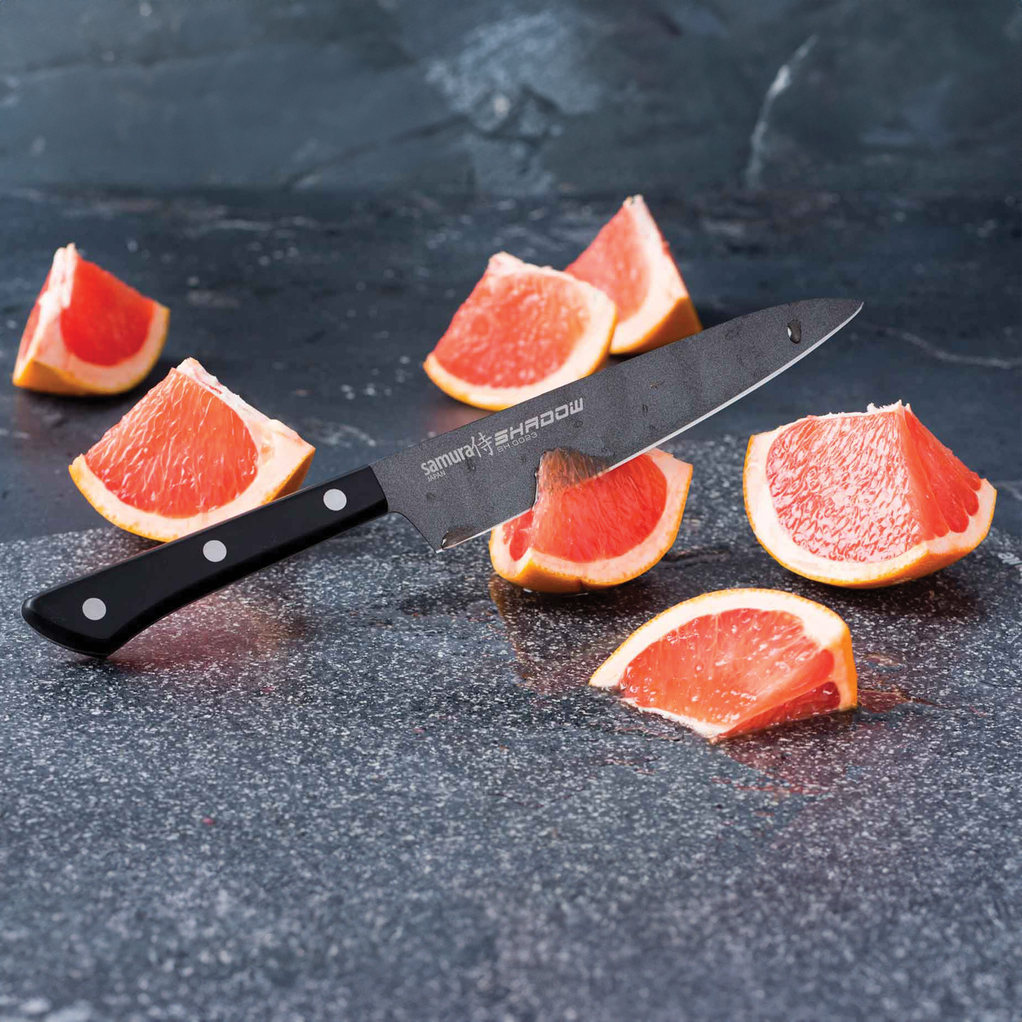 Samura SHADOW Utility Knife with Black Non Stick Coating 6.0"/150 mm