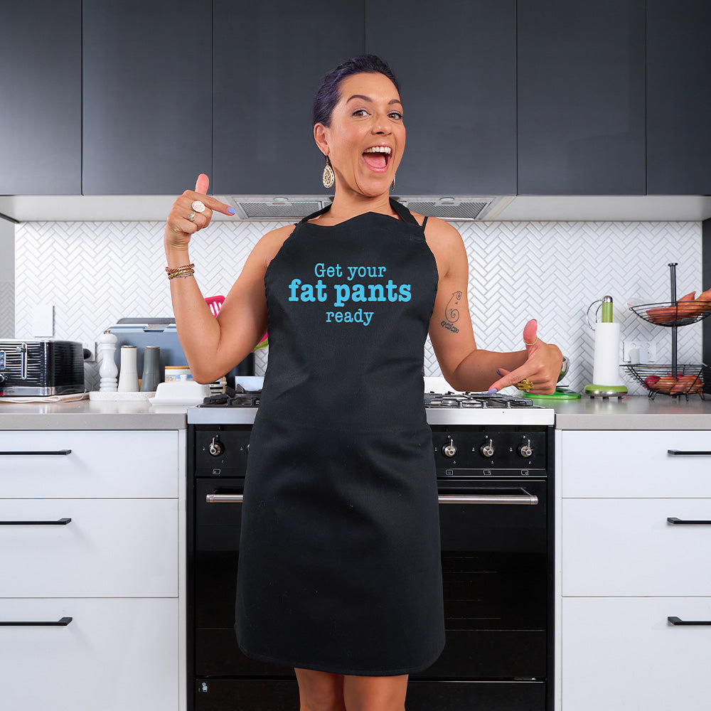 Annabel Trends Screen Print Apron Get Your Fat Pants Ready