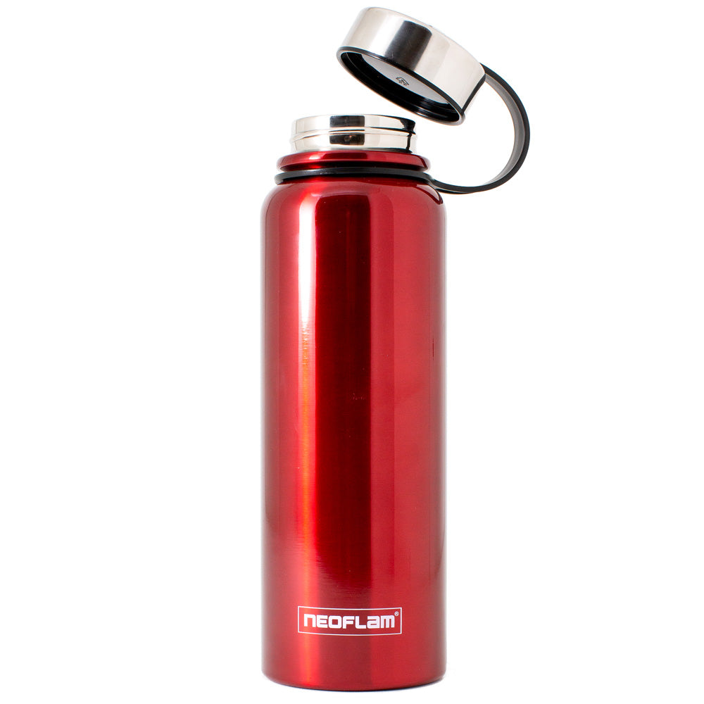 1.2L  Neoflam All Day Stainless Steel Double Walled and Vacuum Insulated Water Bottle Red Metal