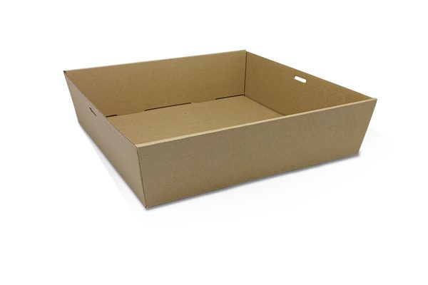 ecoware Brown Square Catering Tray Large (Carton of 100)