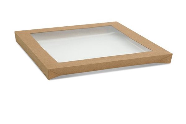 ecoware Square Catering Tray Lid Large with PET Window (Carton of 100)