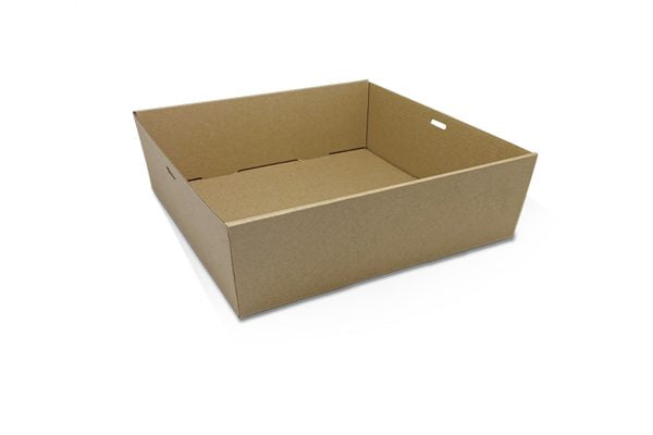 ecoware Brown Square Catering Tray Medium (Carton of 100)