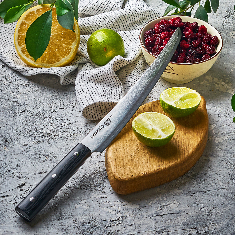 Samura DAMASCUS 67 Slicing Knife TANTO 9.0"/230 mm, 67 Layers