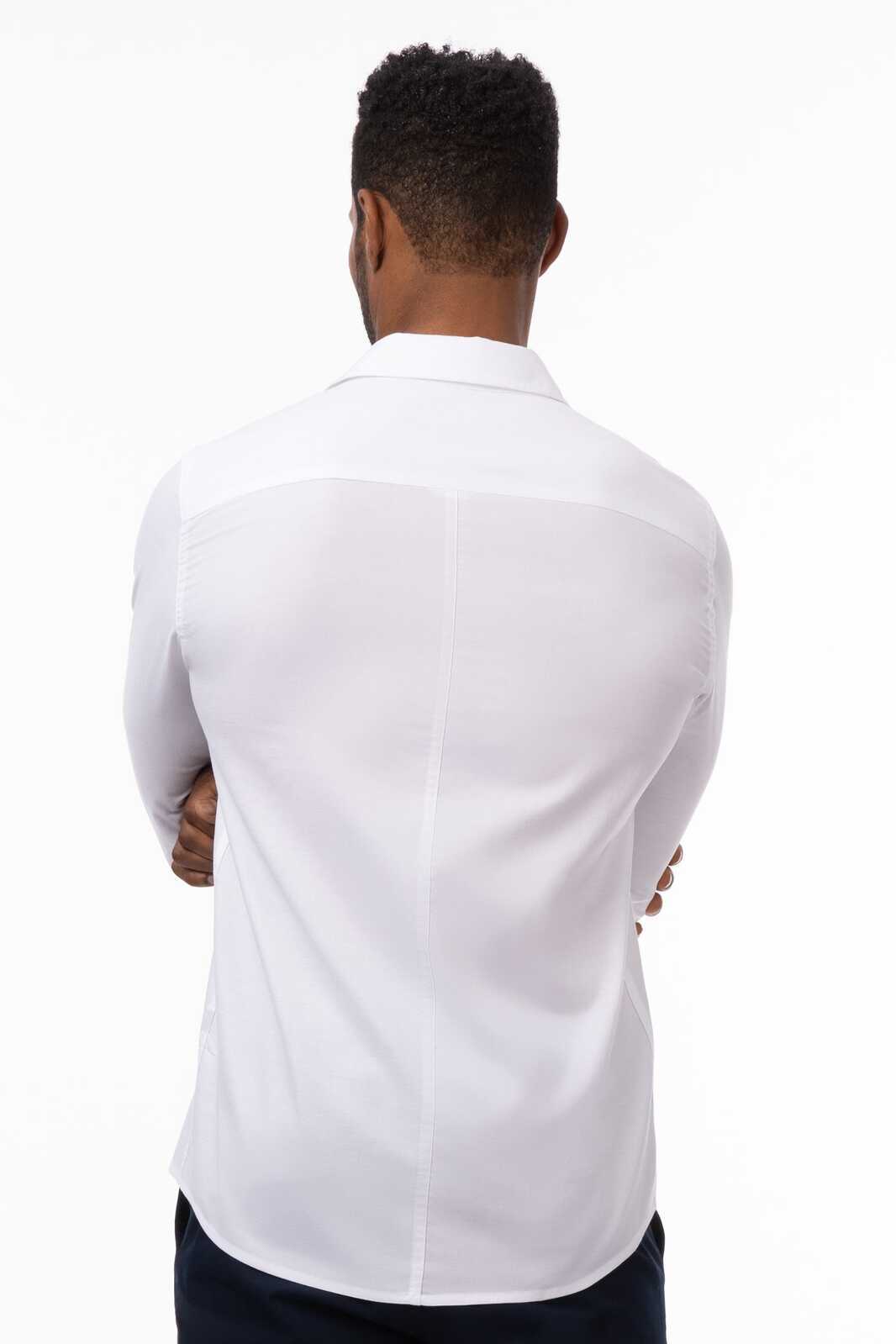 Chef Works Modern Oxford Men's Classic Shirt- Blue - White