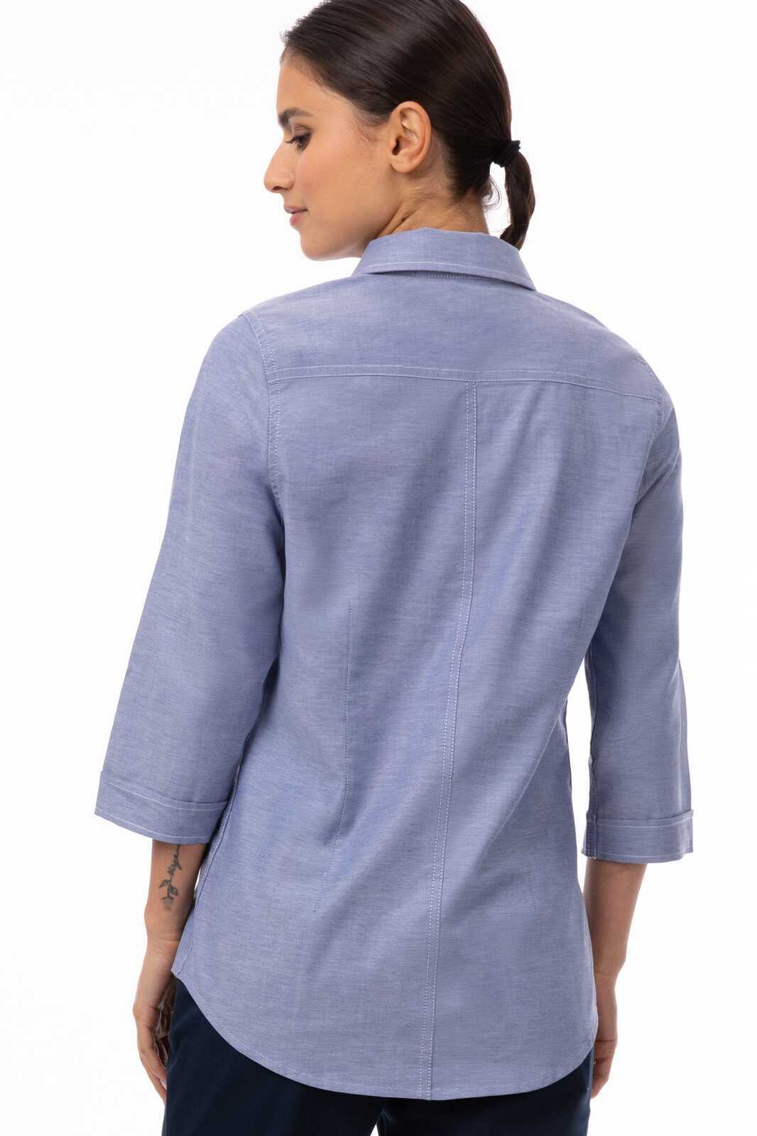 Chef Works Modern Oxford Women's Classic Shirt - Blue