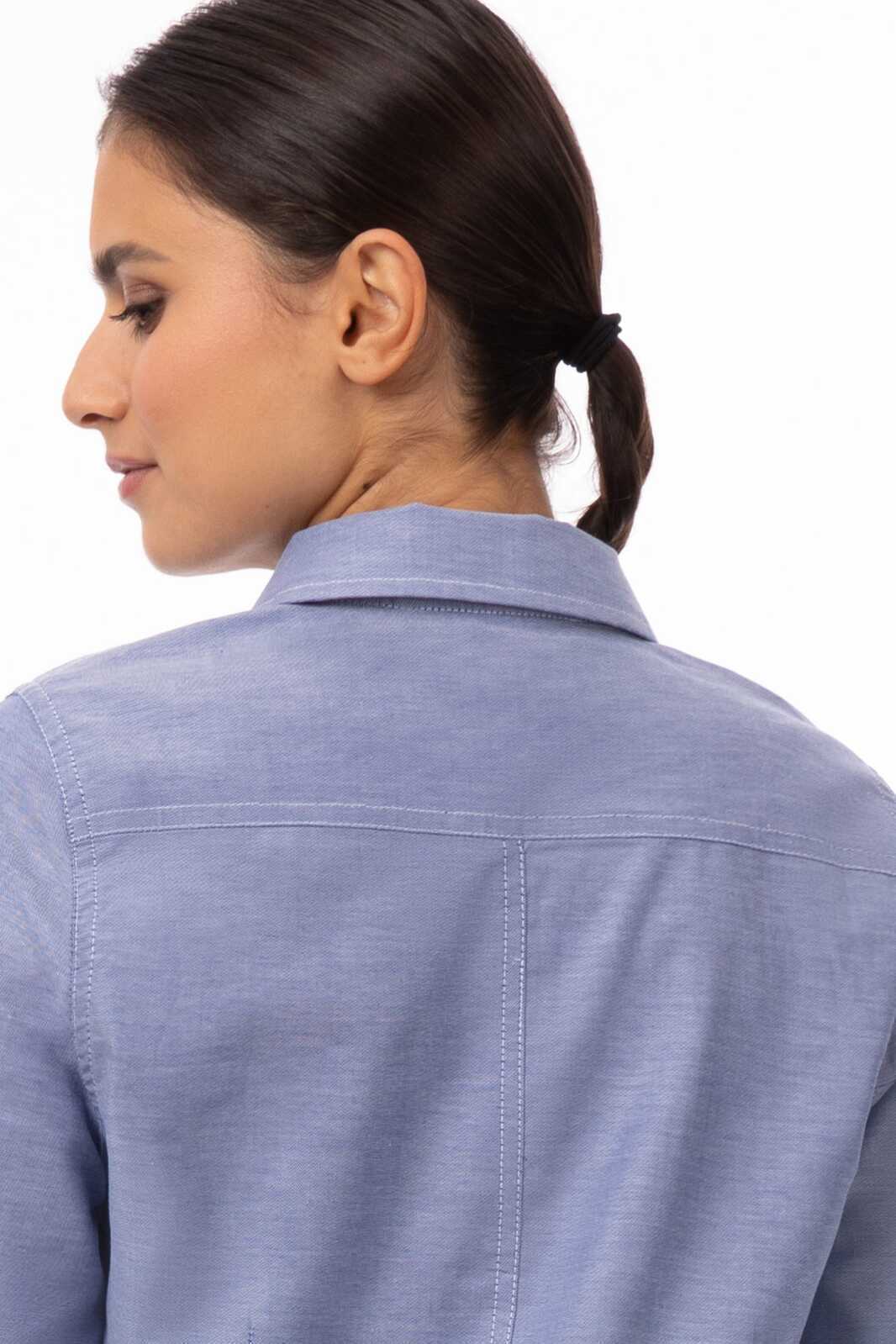 Chef Works Modern Oxford Women's Classic Shirt - Blue